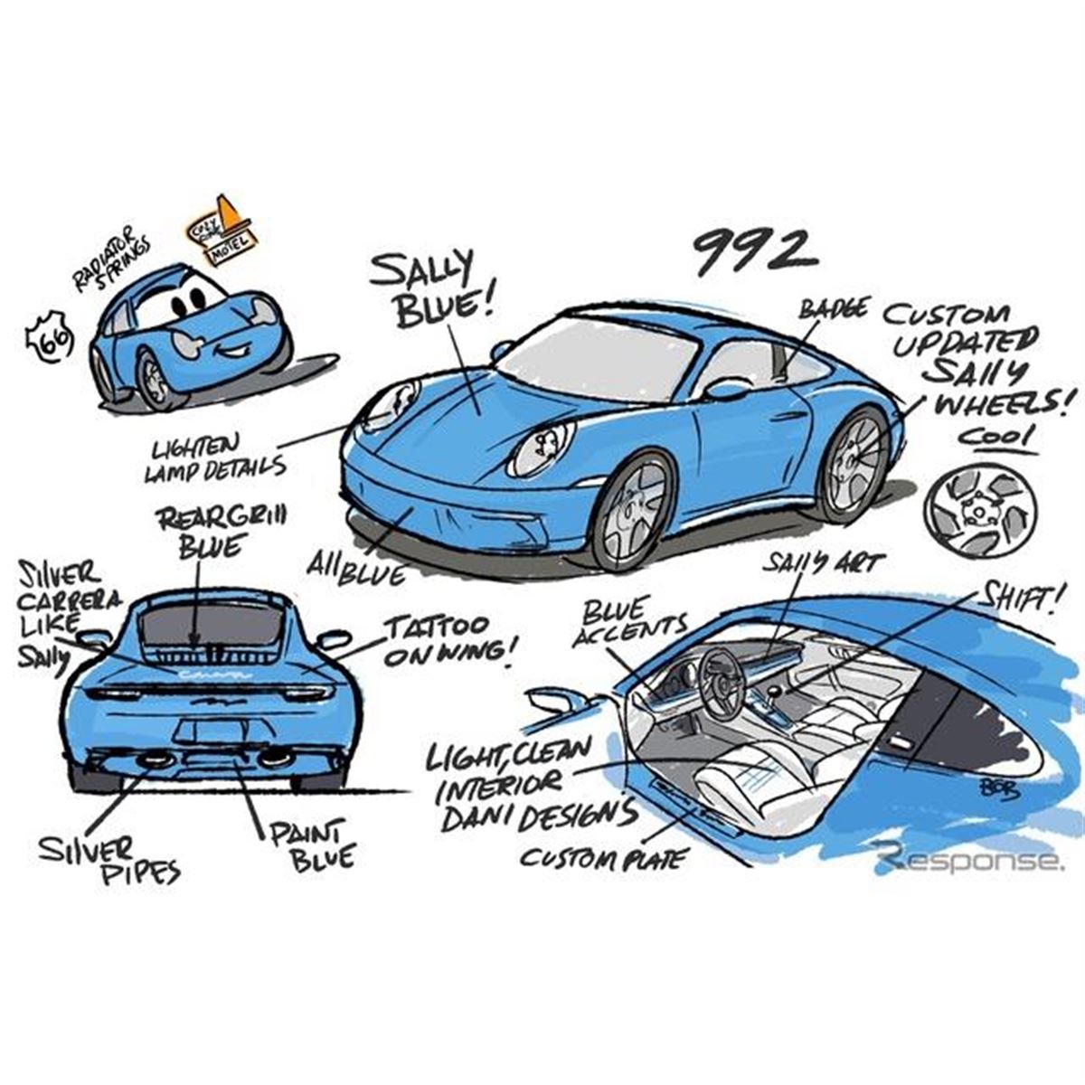 ポルシェ 911サリー・カレラ 製作進行中…ピクサー映画『カーズ』実車化