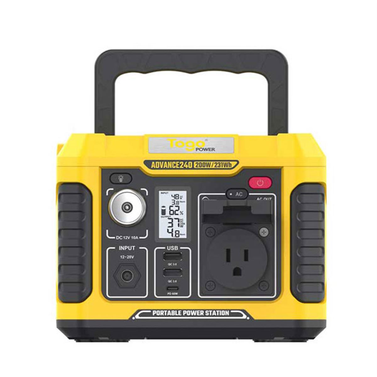 TogoPower、LEDライト搭載の62400mAhポータブル電源「AD240Y」など