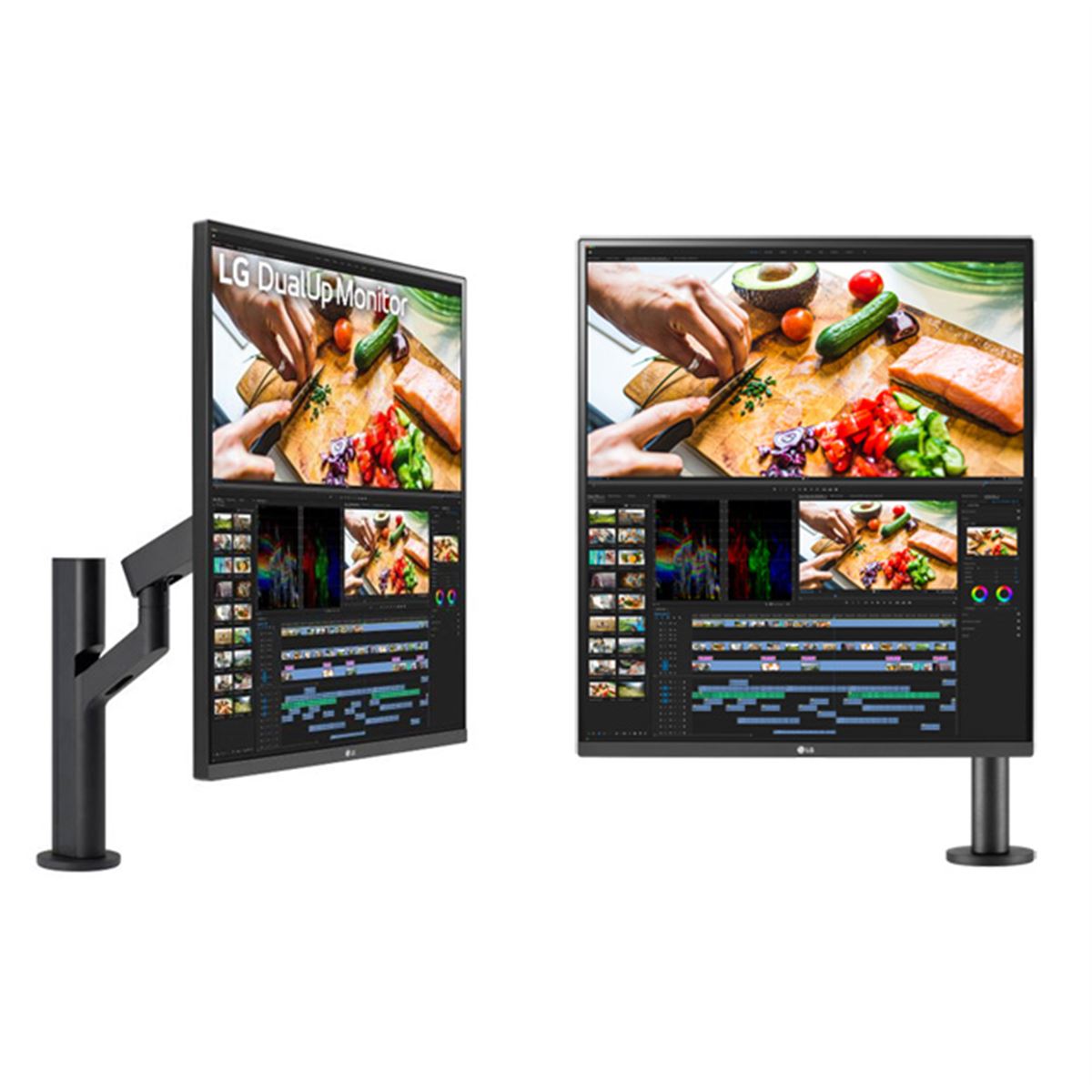 LG、画面位置を自在に調整できるアームスタンド付き縦長16：18