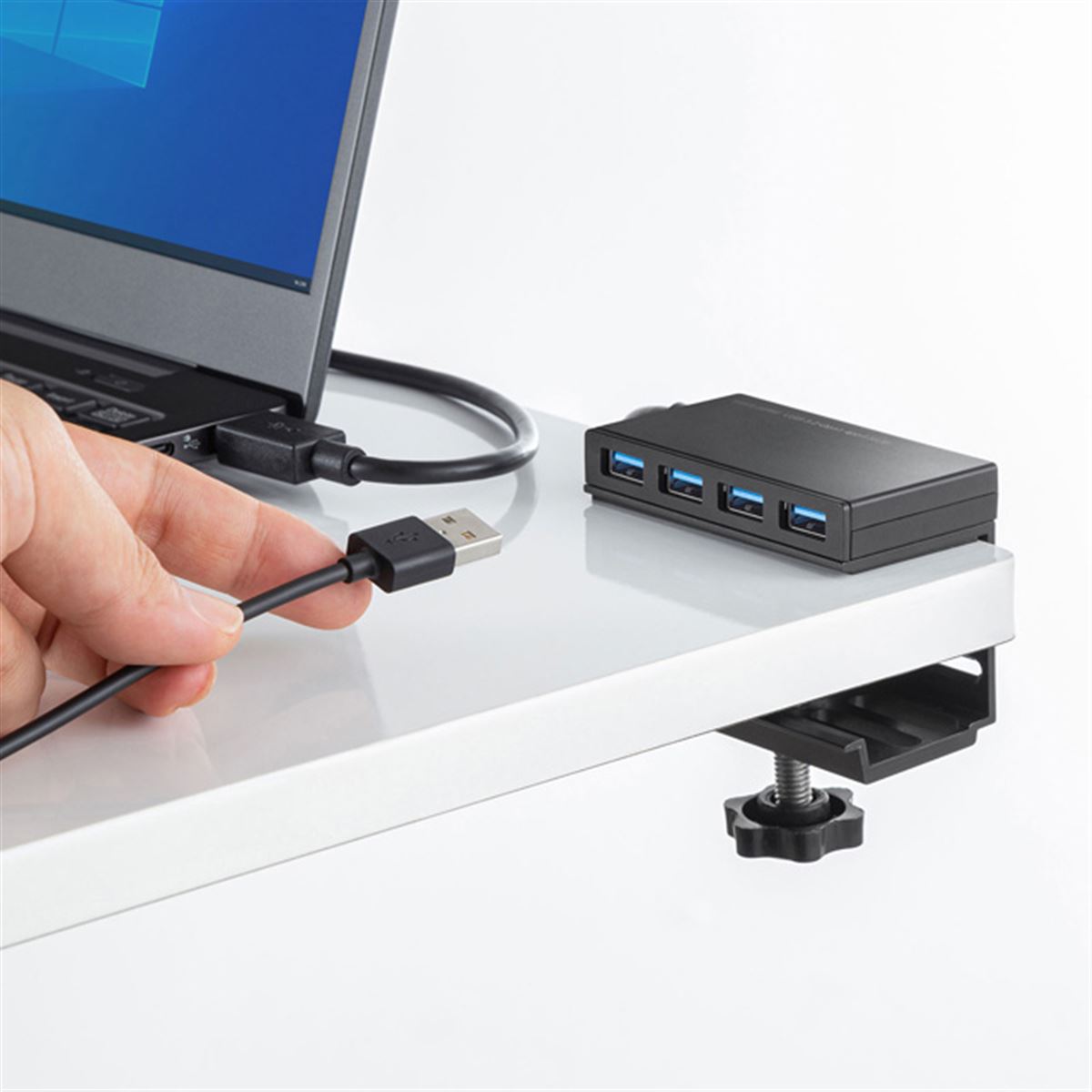 【PC-USB】シーケンシャルシフト クランプ/ボルト固定 机に挟んで固定できるクランプ付き、USB 3.2 Gen1採用の4