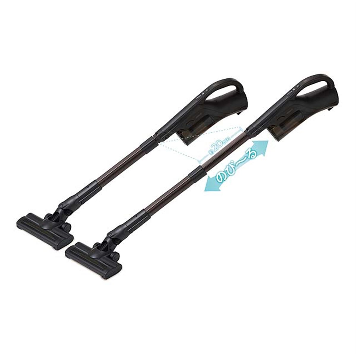 AQUA、長さを変えられるコードレススティック掃除機「のび～る