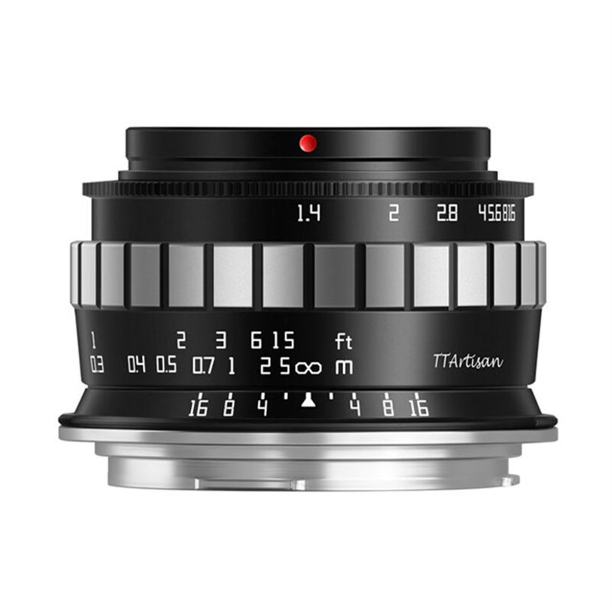 TTArtisan 23mm f/1.4 RFマウント レンズ TTArtisan、「23mm f/1.4 C ブラック×シルバー」にRFマウントを