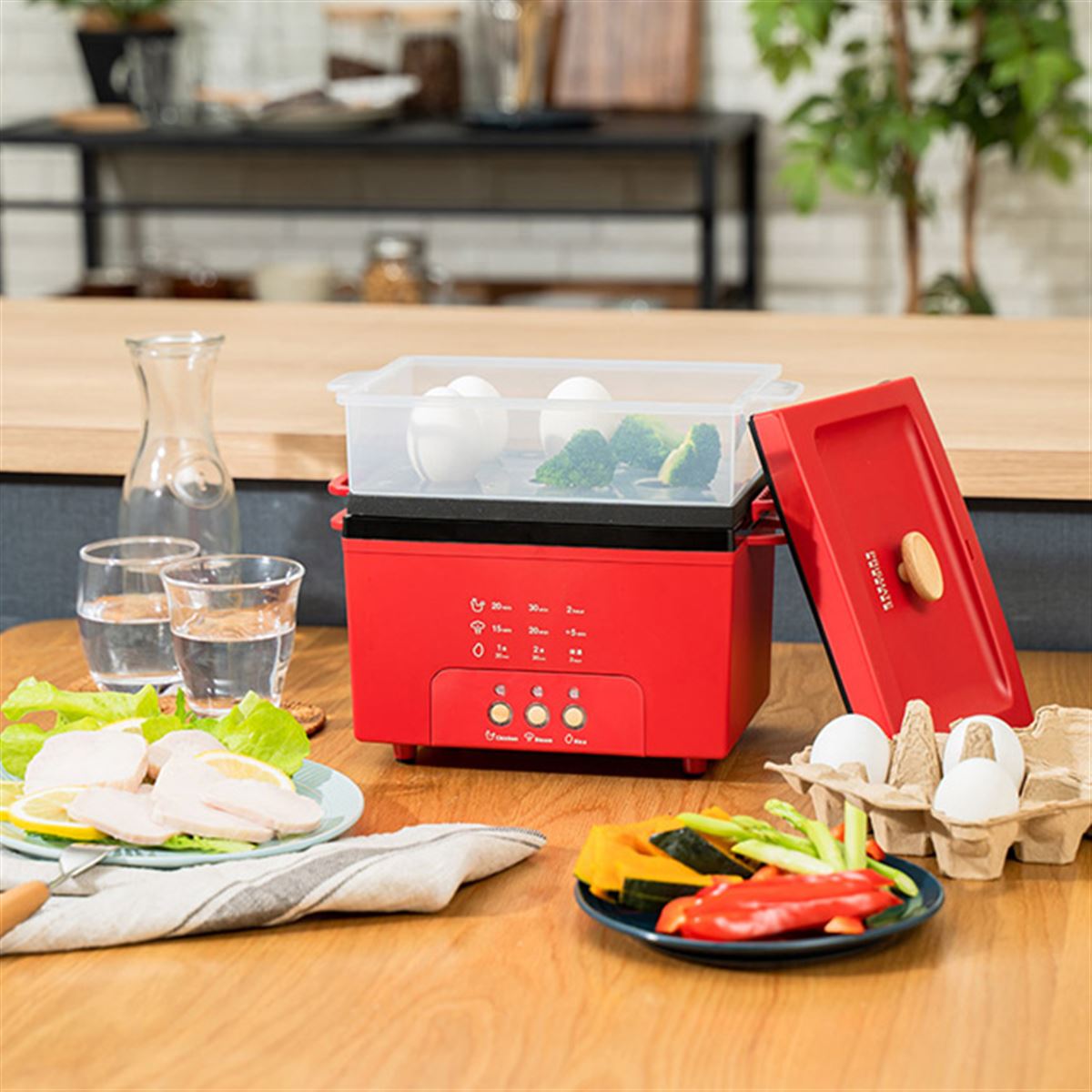 PRISMATE、「サラダチキンメーカー」にスチーム＆炊飯機能を追加した新