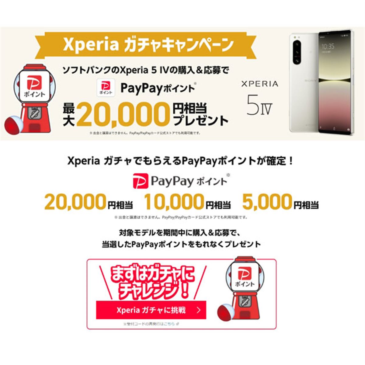 最大2万円分を還元、ソフトバンク「Xperia 5 IV」を対象にしたガチャキャンペーン開催 - 価格.com