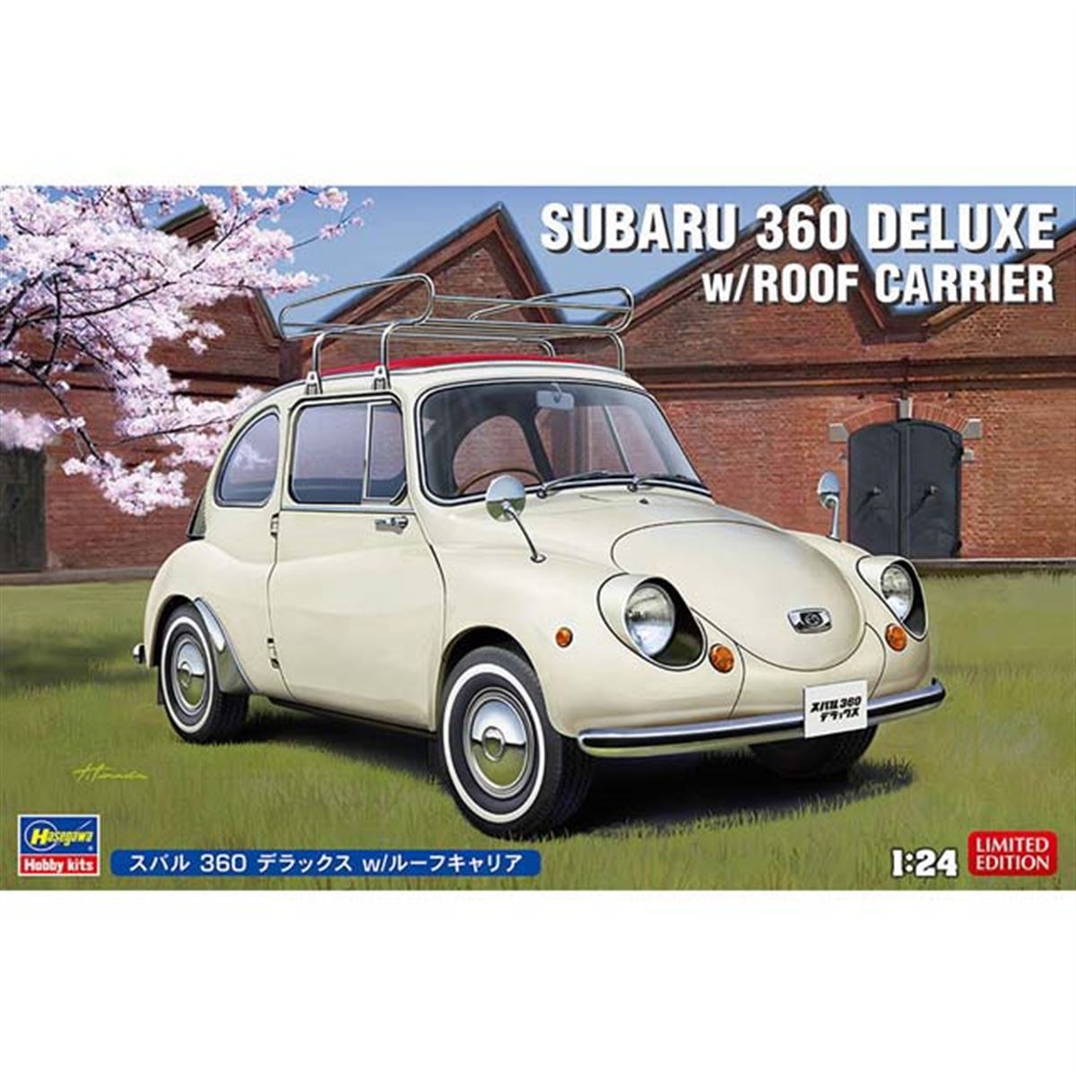 ハセガワ、1/24キット「スバル 360 デラックス w/ルーフキャリア」を