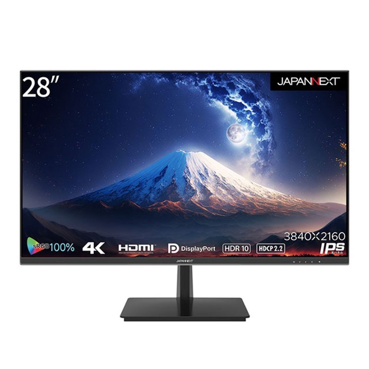 JAPANNEXT、フレームレス採用の28型4K液晶ディスプレイ「JN