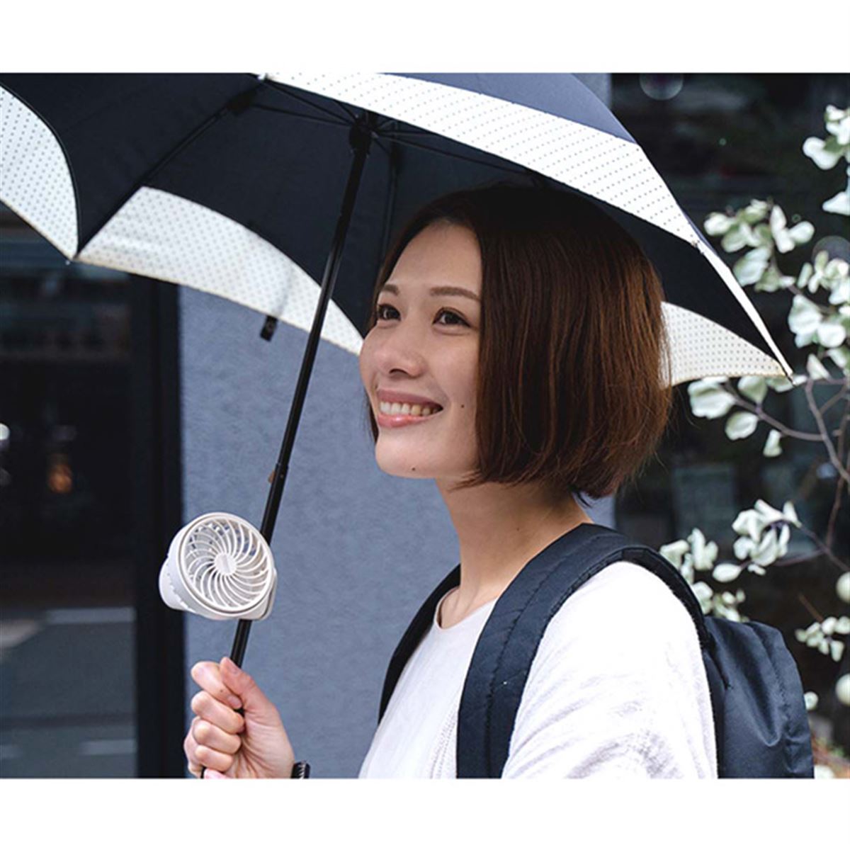 ファブリス 高機能デモモデル 上下Sサイズセット 日傘やリュックの肩紐にも挟める、4WAYタイプのハンズフリーファン