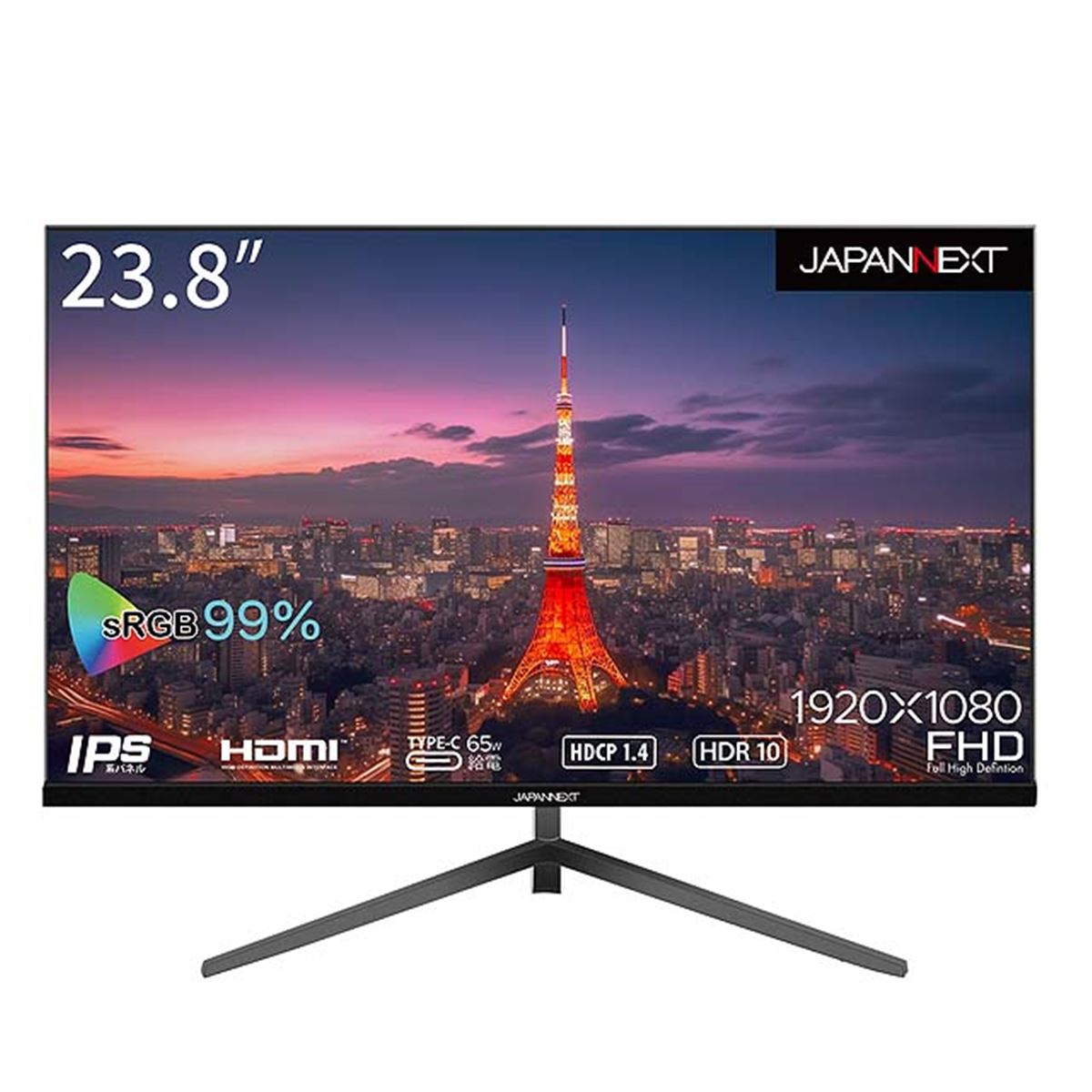 JAPANNEXT、USB Type-C端子を搭載した23.8型フルHD液晶