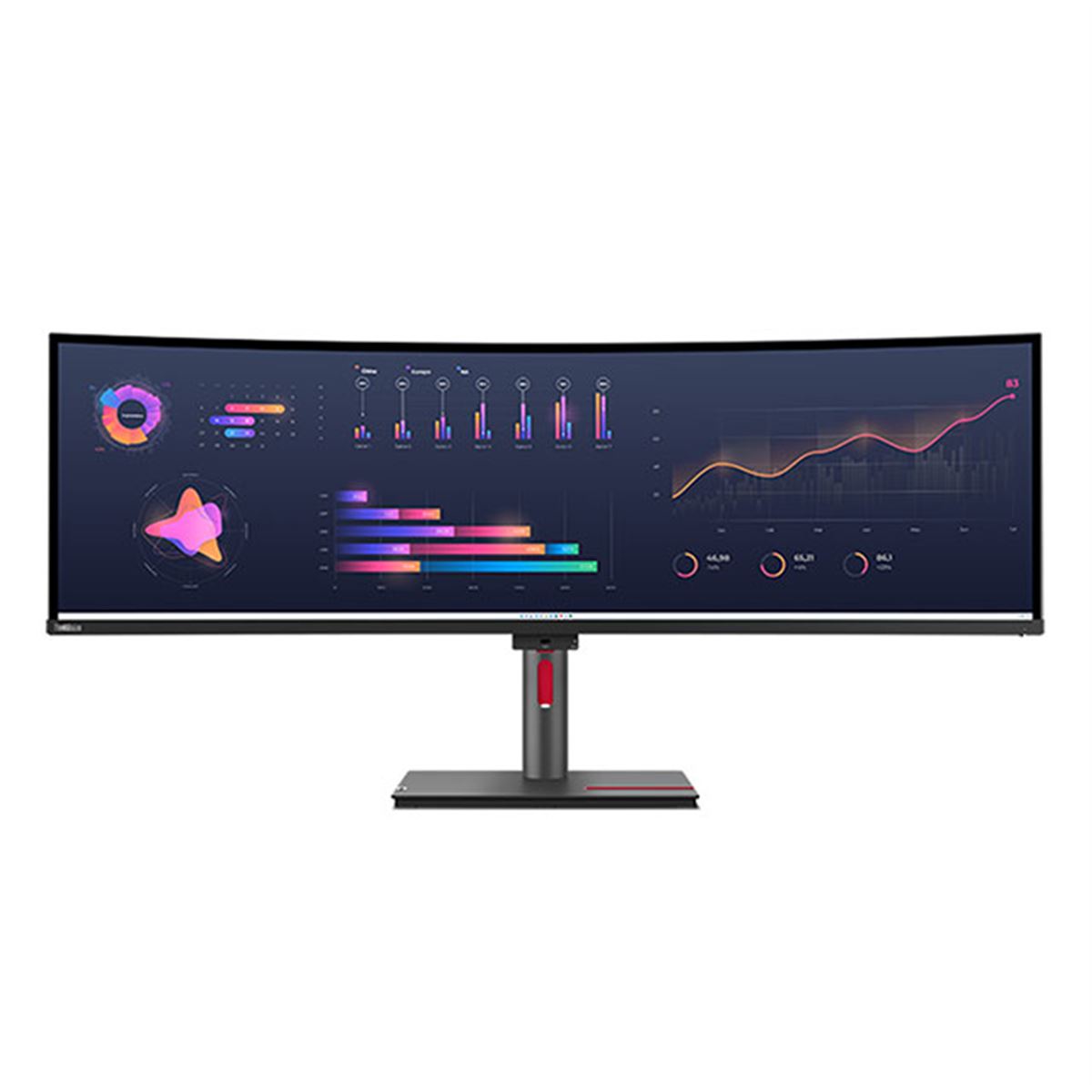 レノボ、5120×1440表示の49型曲面ディスプレイ「ThinkVision