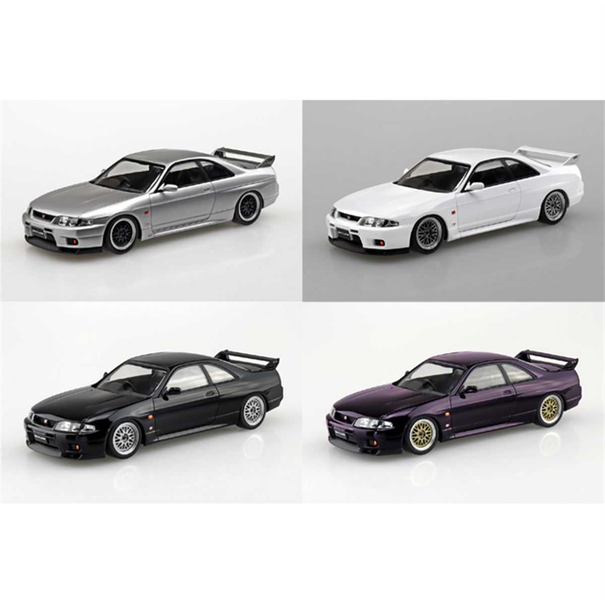AOSHIMA、カスタムホイール＆タイヤ仕様の「R33スカイラインGT-R」4色