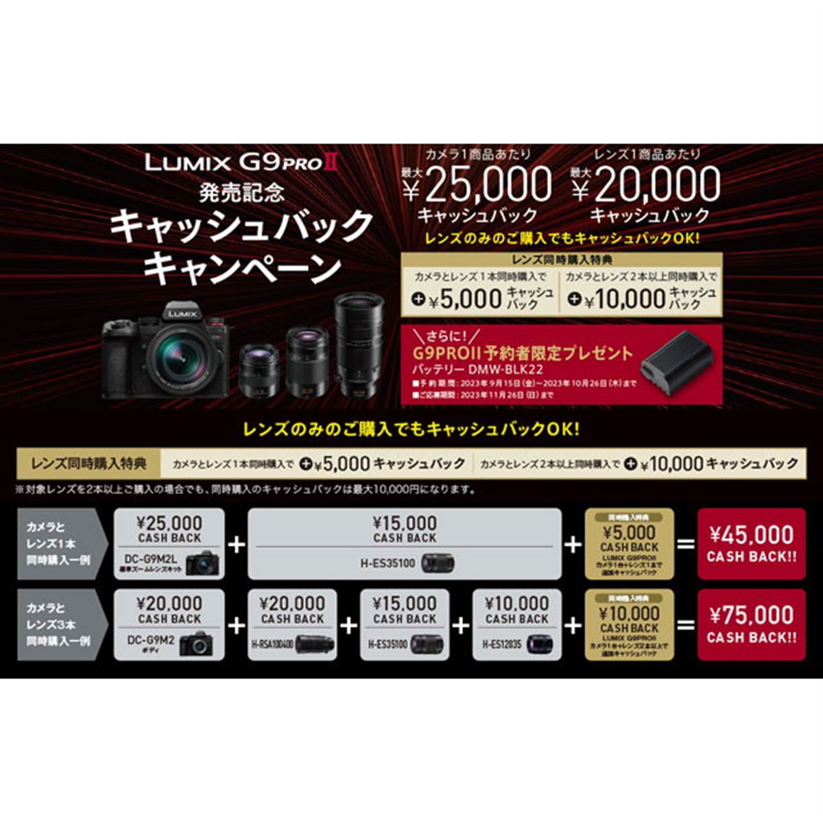 カメラ単体で25,000円還元、パナソニック「LUMIX G9PROII」発売 カメラ単体で25,000円還元、パナソニック「LUMIX G9PROII」発売