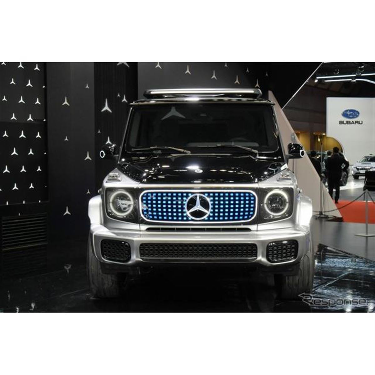 ジャパンモビリティショー2023 メルセデスベンツ　ゲレンデ　ミニカー　1/12 Gターンできるかはあなた次第?! 最新のメルセデス・Gクラス EVが