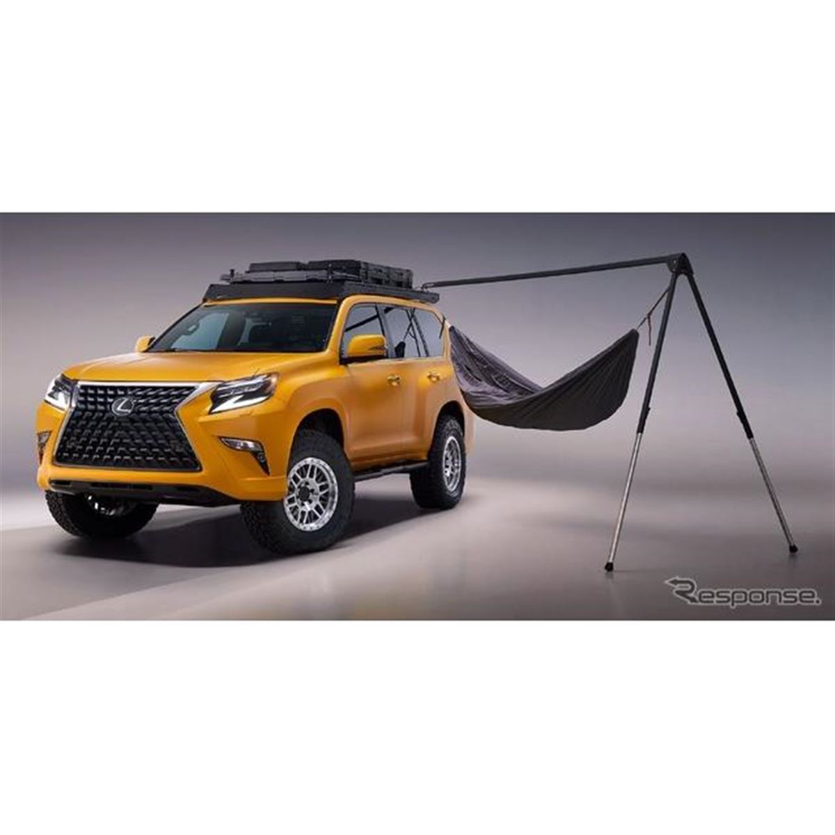 イエローのレクサスSUVが登場、キャンプ仕様にカスタム…SEMA
