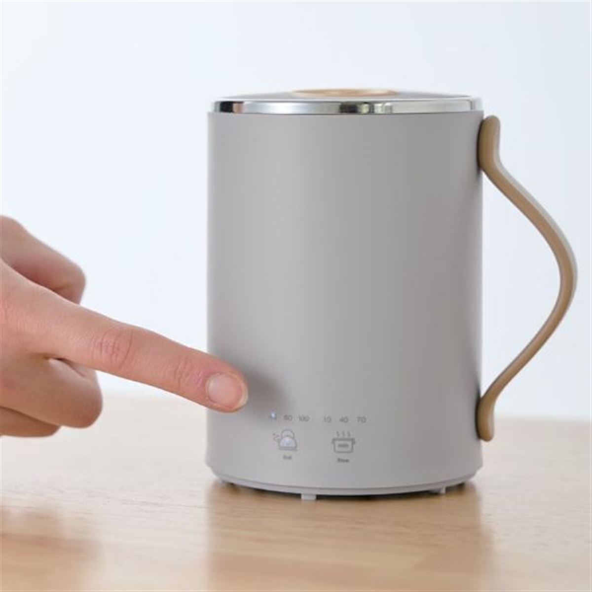 【美品・電源確認済】エレコム　マグカップ型電気鍋　クックマグ グレー　500ml Amazon | エレコム マグカップ型電気なべ 電気ケトル 350mL Cook