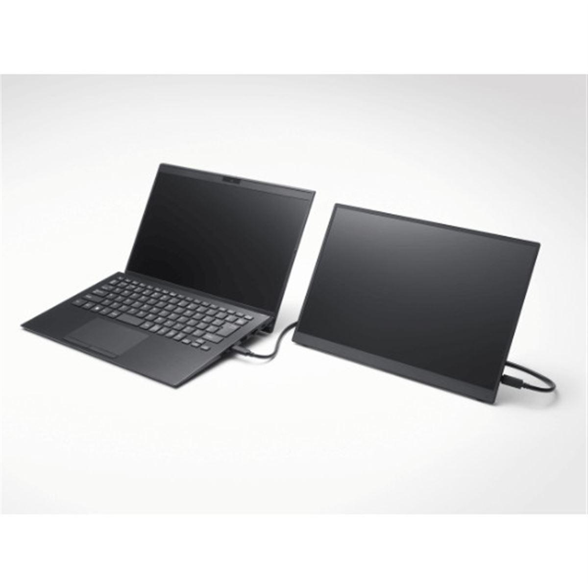 VAIO ディスプレイモニター本体 専用カバー・スタンド付き VAIO、上下2画面対応スタンド付きの14型モバイルディスプレイ