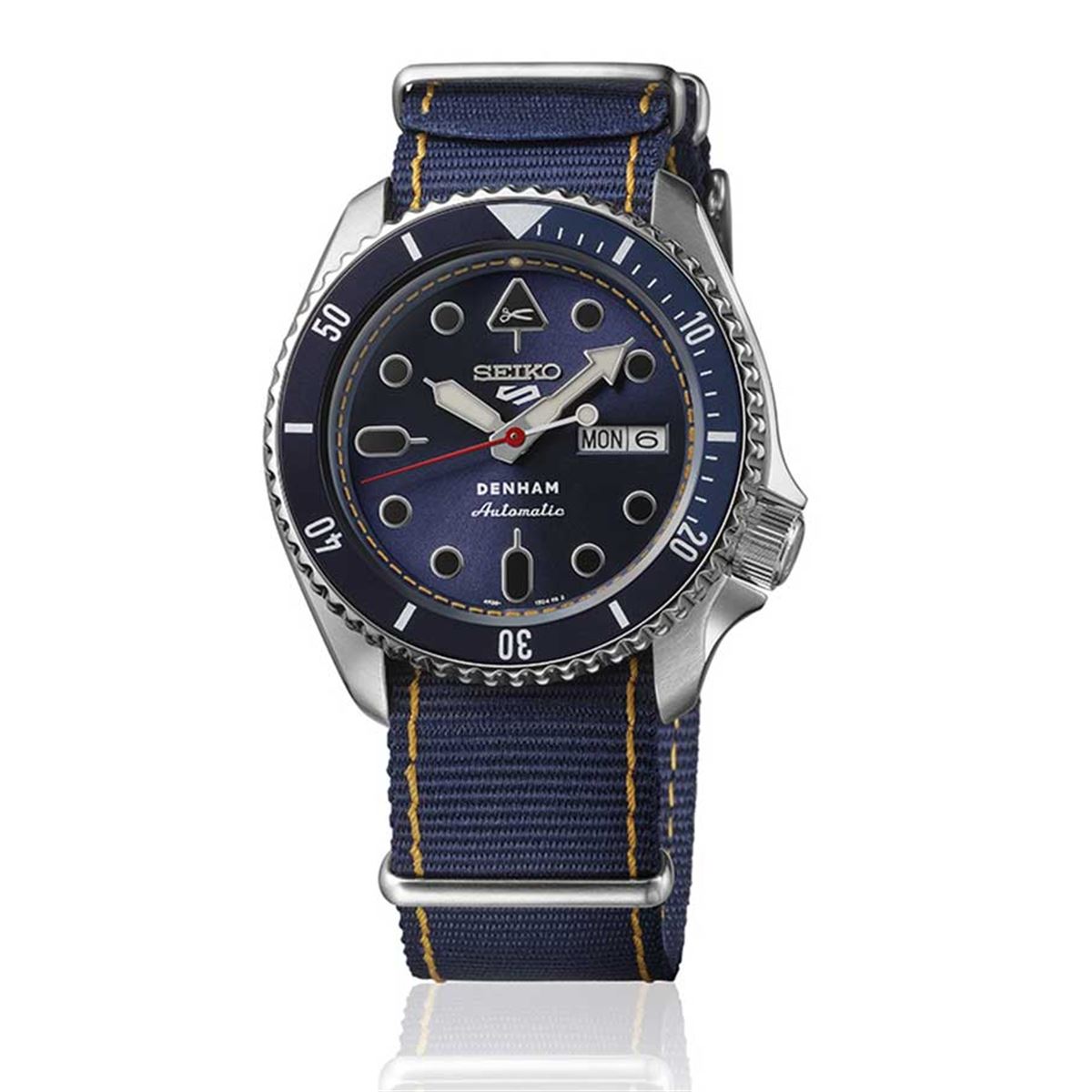 セイコー 5スポーツ、デニムブランド「DENHAM」とコラボした数量限定