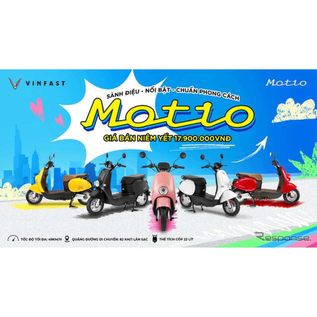 学生向け新型電動バイク『Motio』、約11万円で航続82kmを実現…VinFast