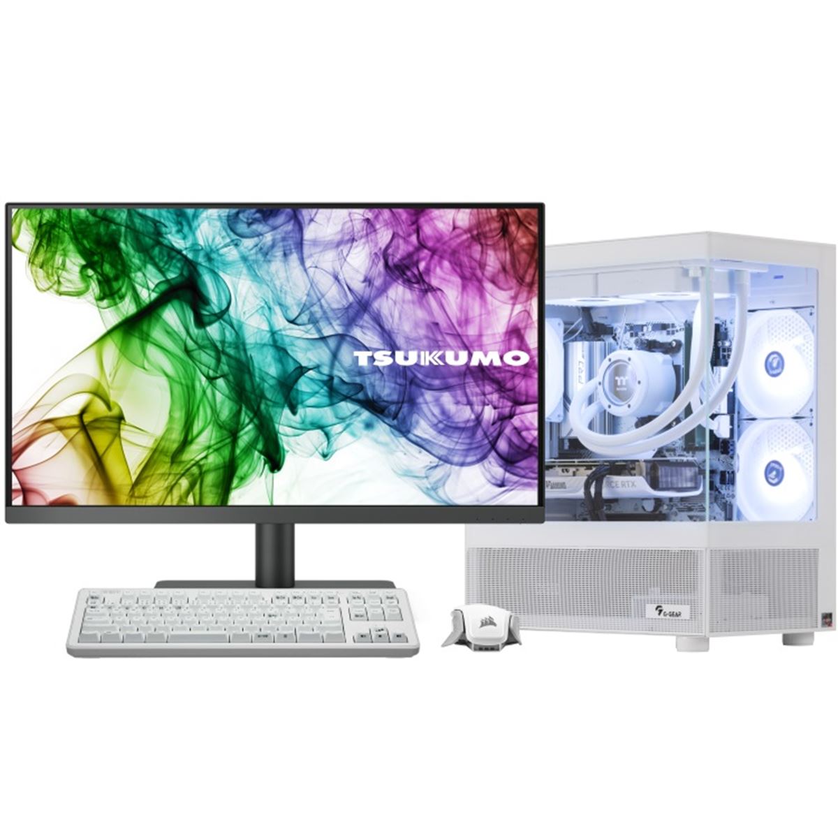 新品TSUKUMOi7 11700/16G/SSD512G/Office2019 ツクモ、純白ケースのゲーミングPC「G-GEAR White Edition」新