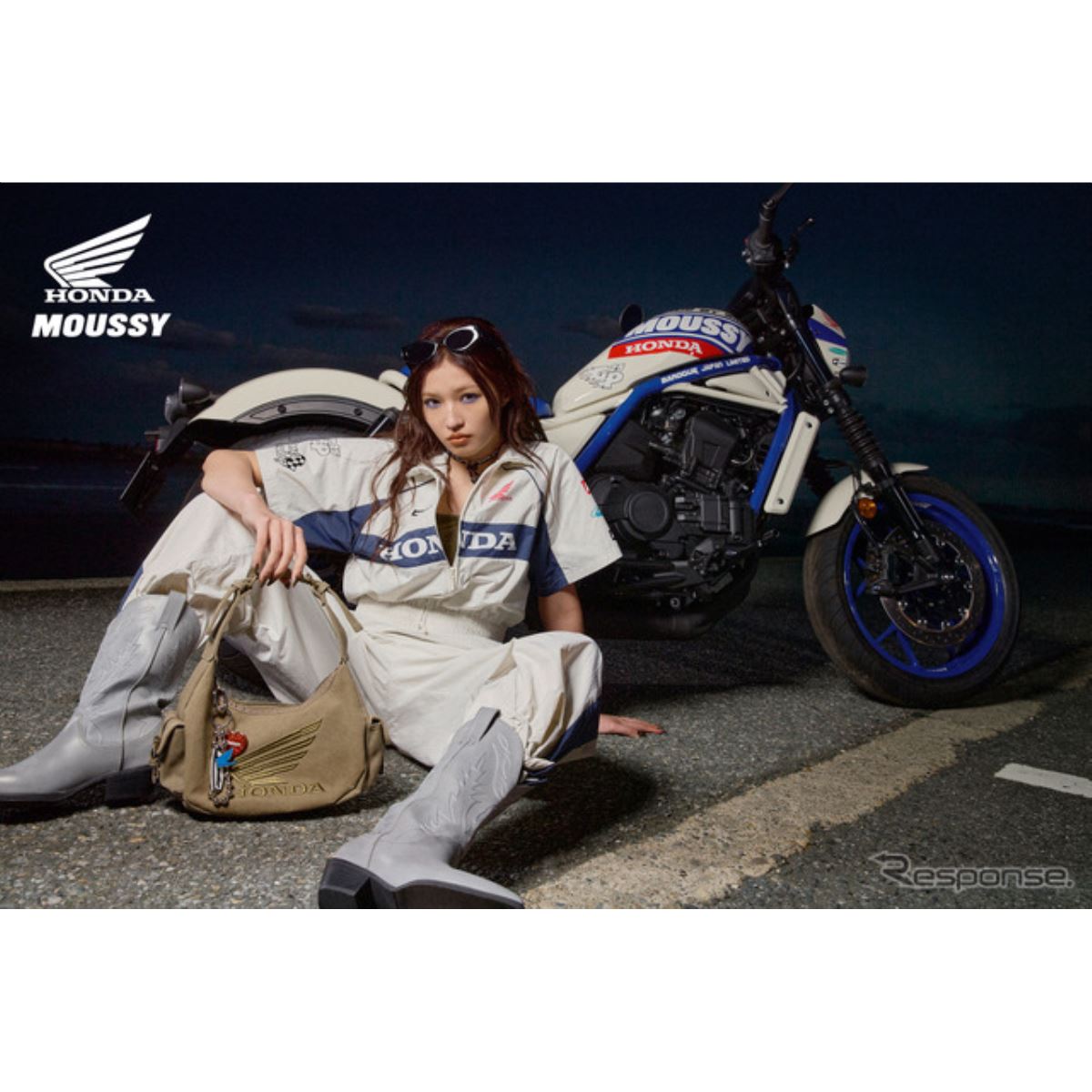 最終お値引き　HONDA moussyコラボ　羽織り MOUSSY | HONDA CROPPED プルオーバー (スウェット・パーカー