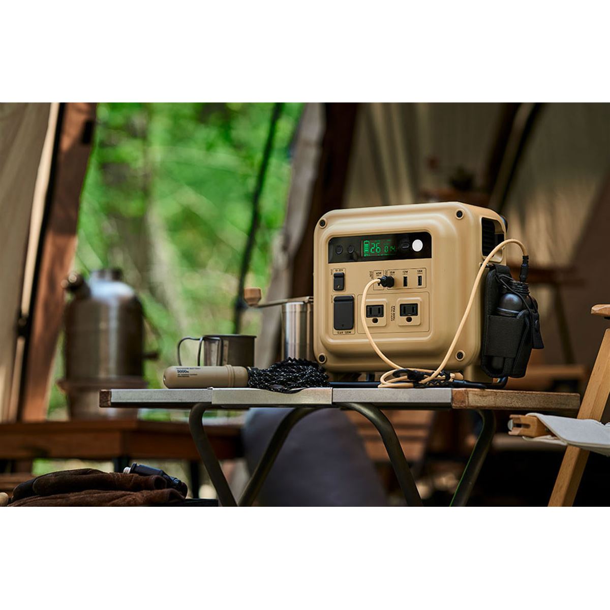 エレコム、キャンプ向けポータブル電源「NESTOUT POWER STATION 700N