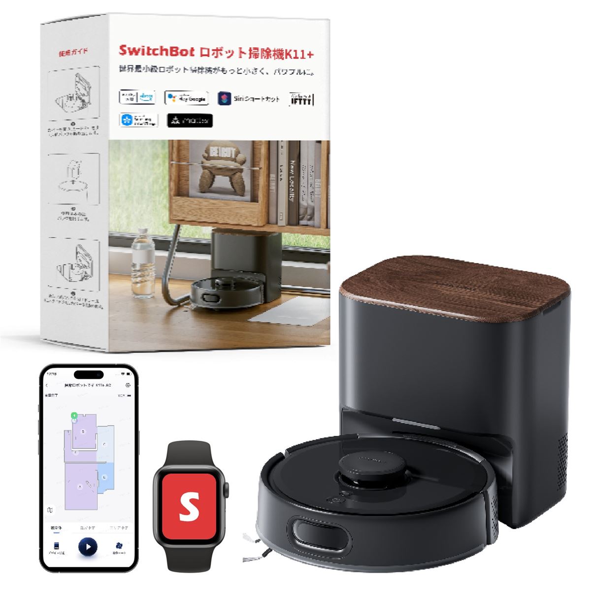 SwitchBot、コンパクトなロボット掃除機「K11+」に新色ブラック