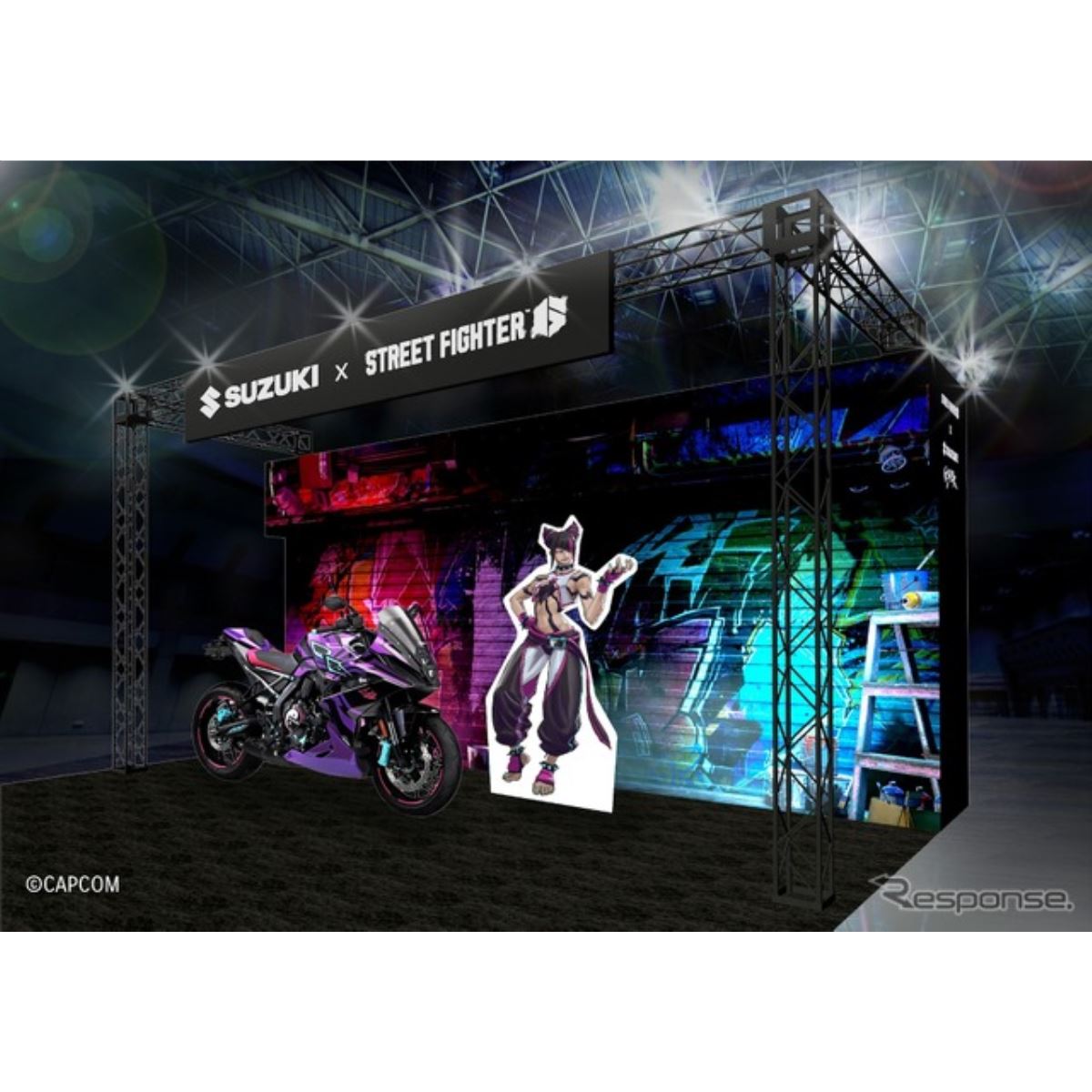 スズキが特別協賛で参加、「ストリートファイター6」コラボバイク展示