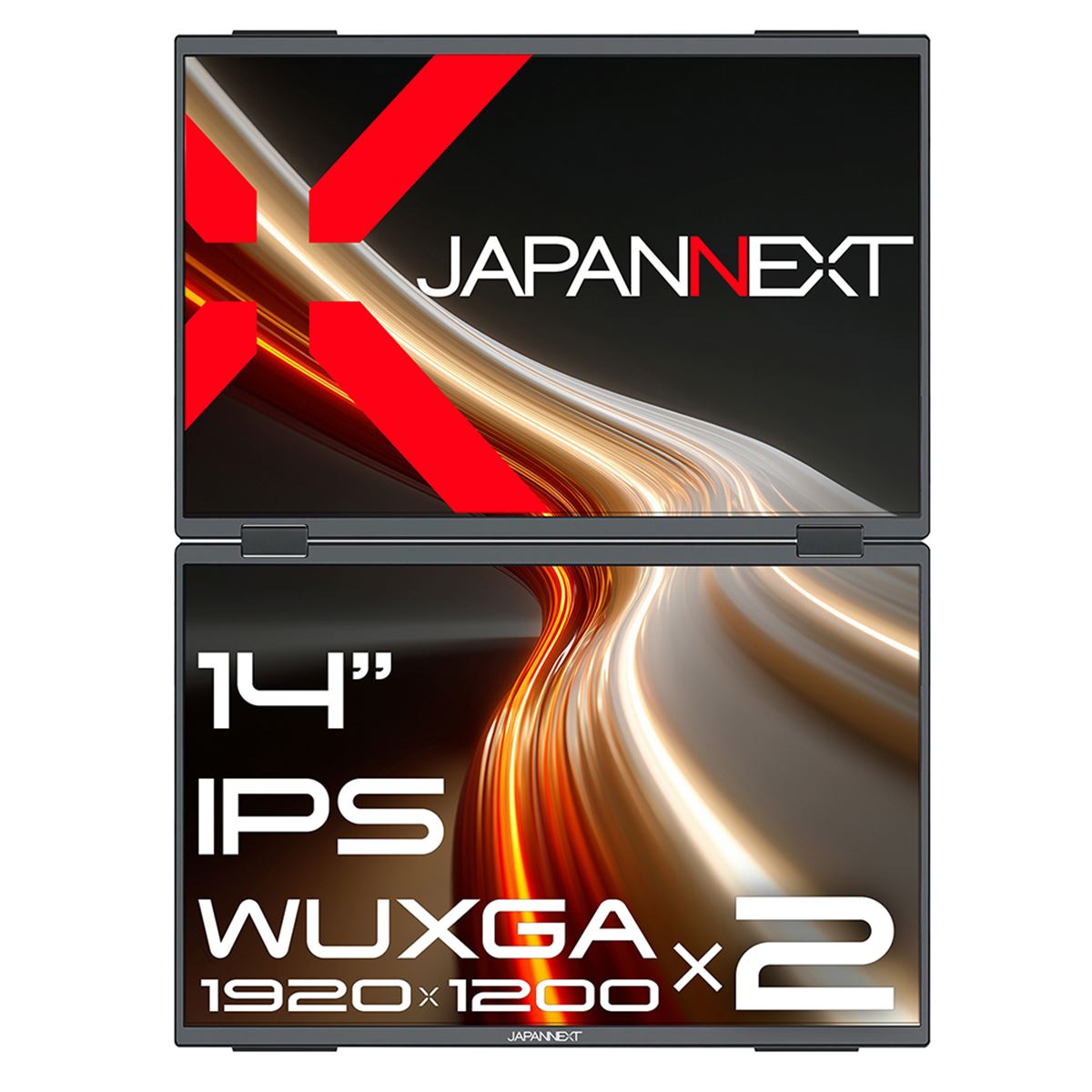JAPANNEXT 14インチモバイルディスプレイ　2台 JAPANNEXT、14型IPSパネル搭載の4Kモバイル液晶ディスプレイ2