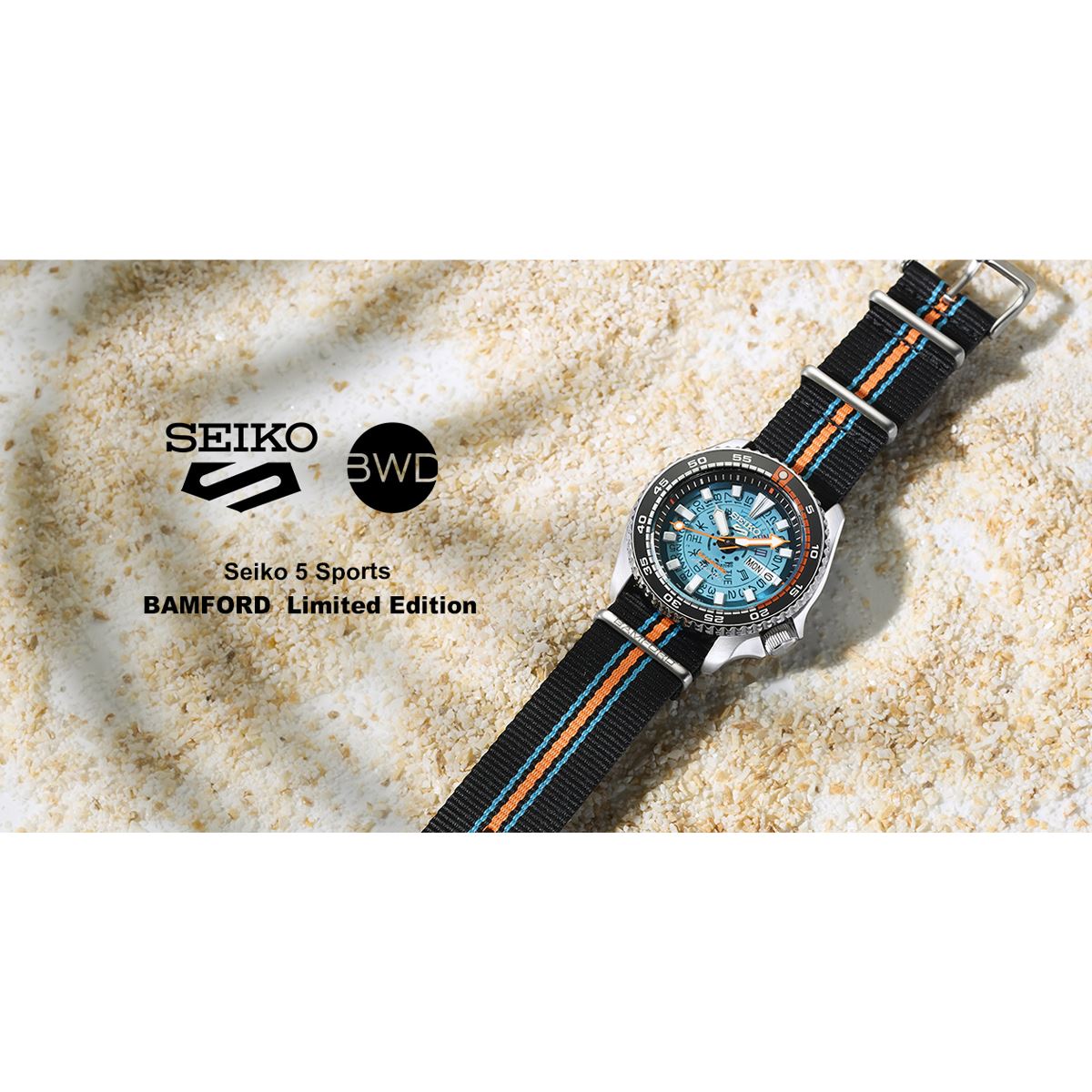 SEIKO 5スポーツ SBSA315 BAMFORD 限定モデル Bamford's $460 Seiko 5 Sports Watch Glows Like Neon Under UV