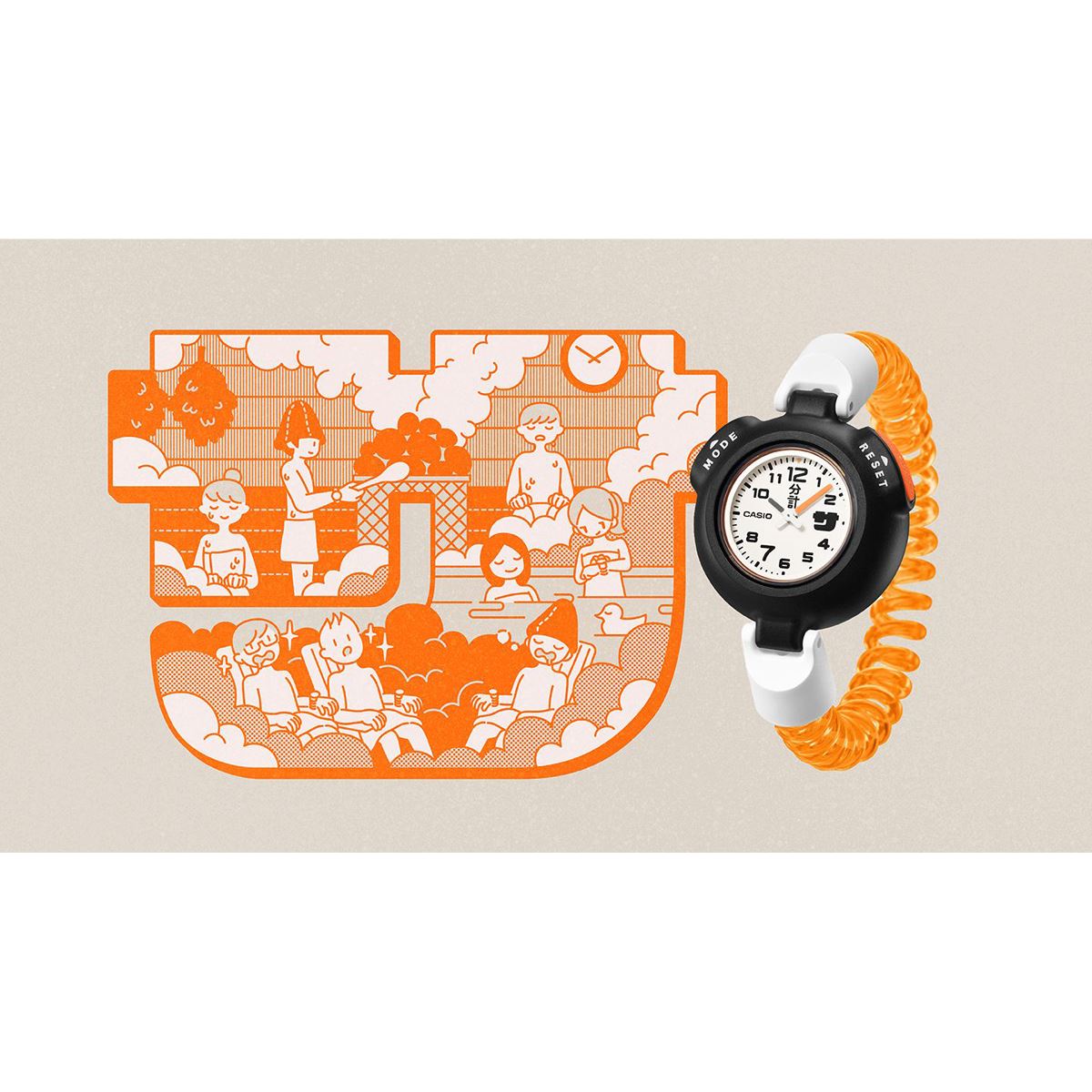 新品未使用】サ時計 オレンジ・ブルー セット CASIO サウナ専用腕時計