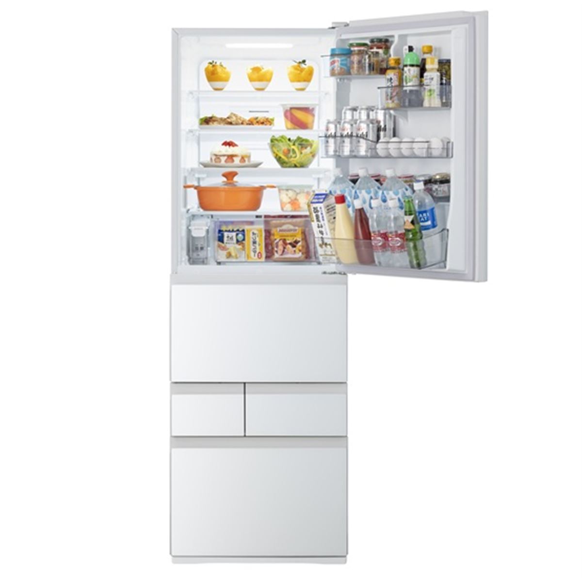 東芝、定格内容積411Lで効率よく収納できる5ドア冷蔵庫「GR