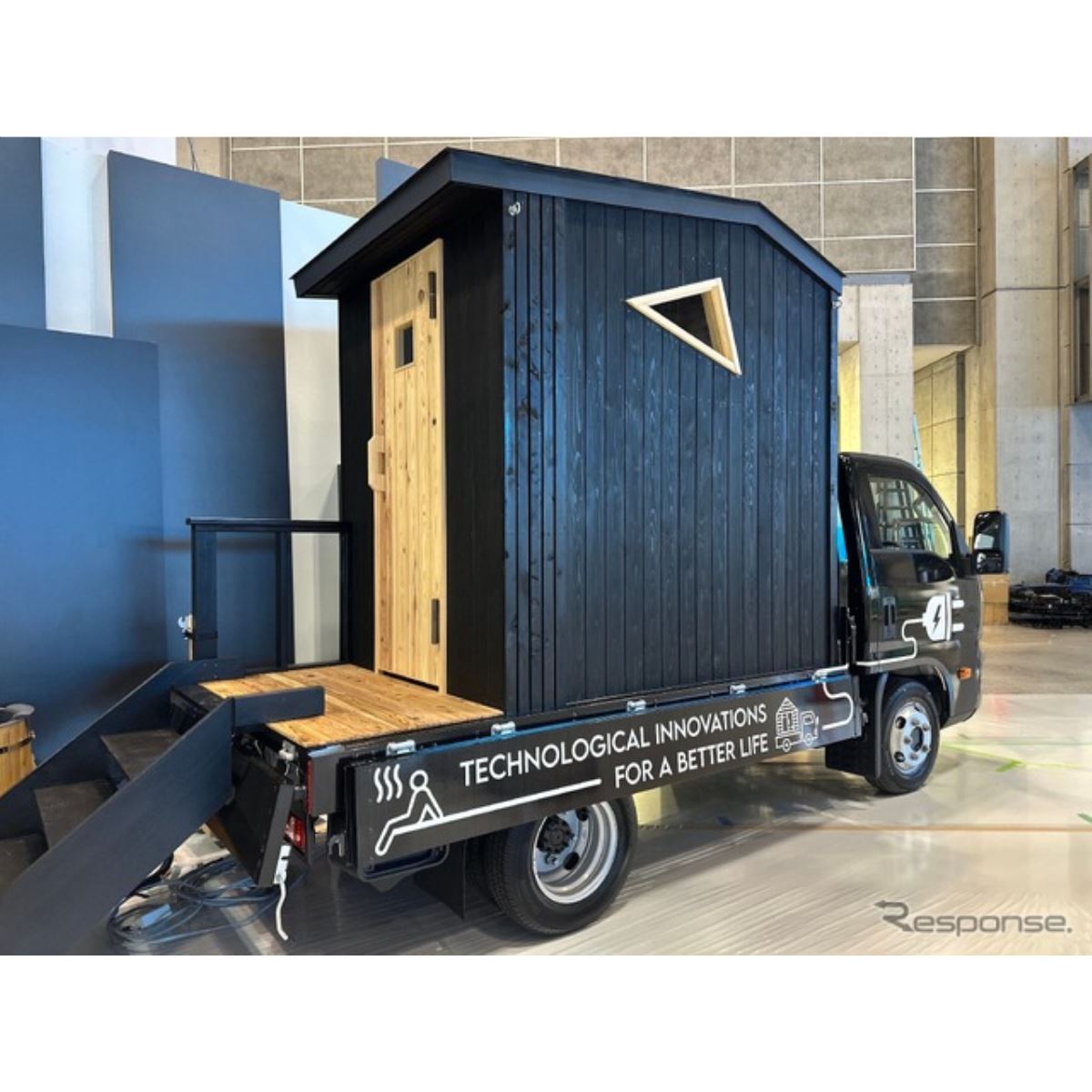 サウナ　モバイル　人気　展示品　トレーラー 現状渡し BYDの日本向け新型EVトラック、荷台に移動式サウナ搭載…ジャパン