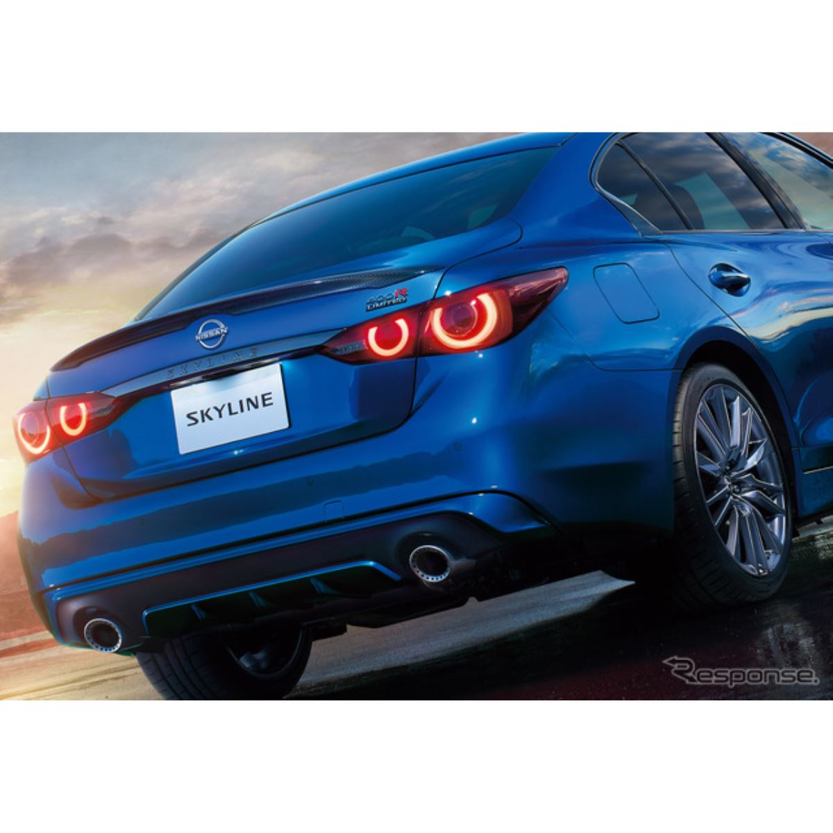 日産『スカイライン』最後の改良か？ 限定400Rも登場、「湾岸ブルー