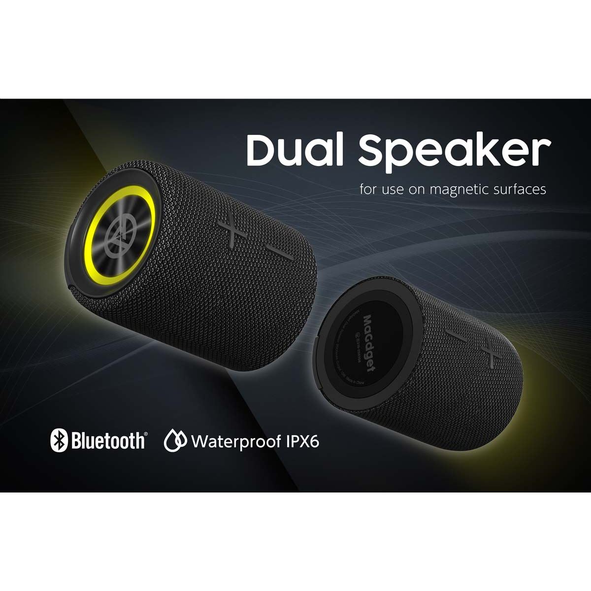 シンシア、2台に分離して壁面設置も可能な磁石搭載Bluetoothステレオ