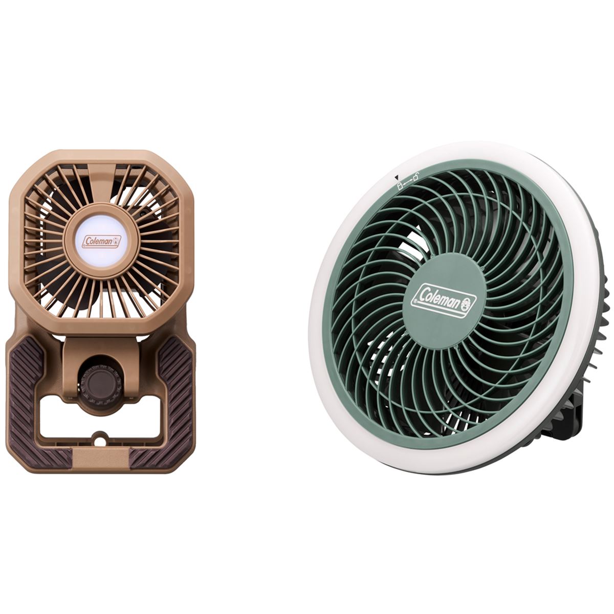 コールマン、アウトドアに適したLEDライト付き多機能ファン2モデル