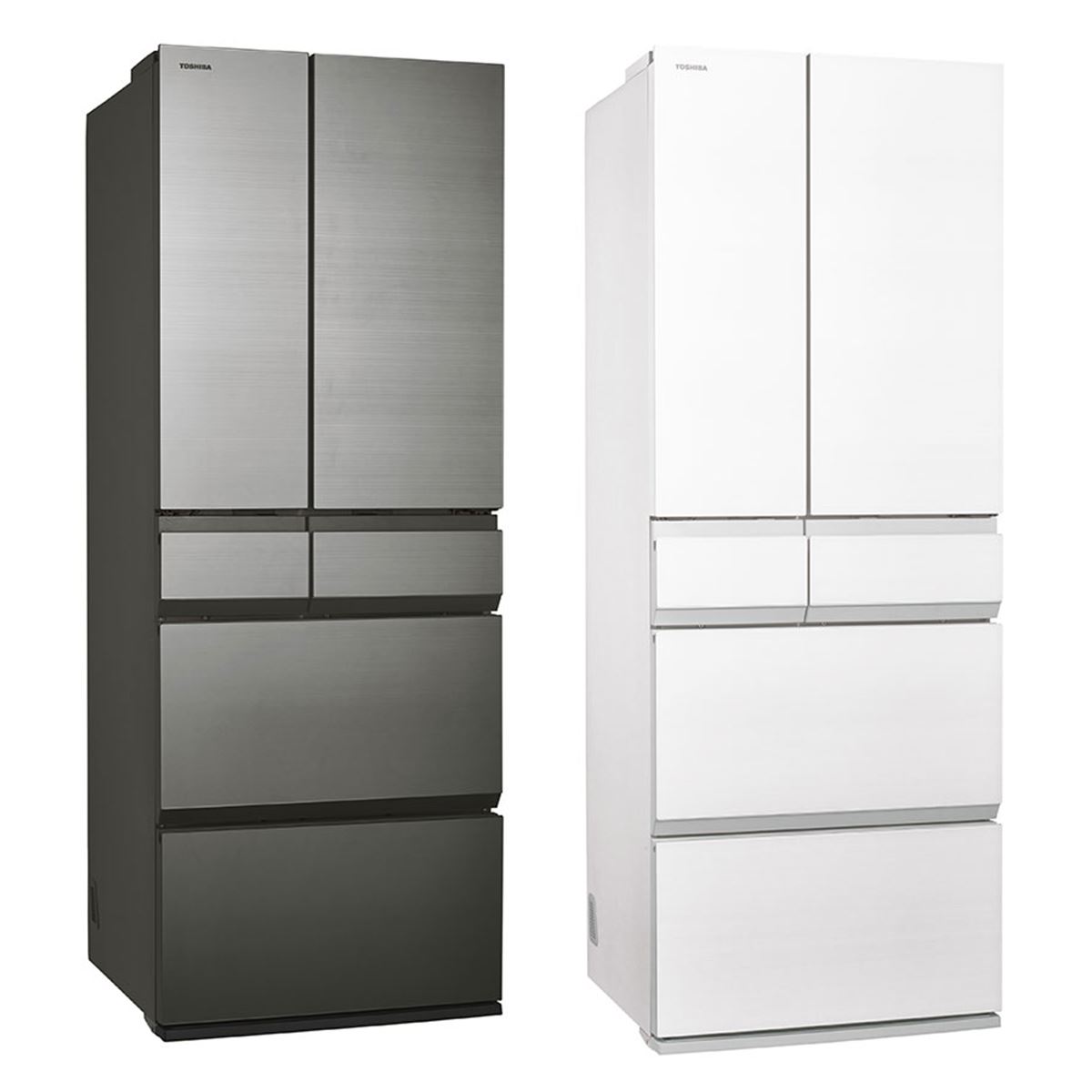 東芝、大容量冷凍室を中央に配置した新シリーズの6ドア冷凍冷蔵庫