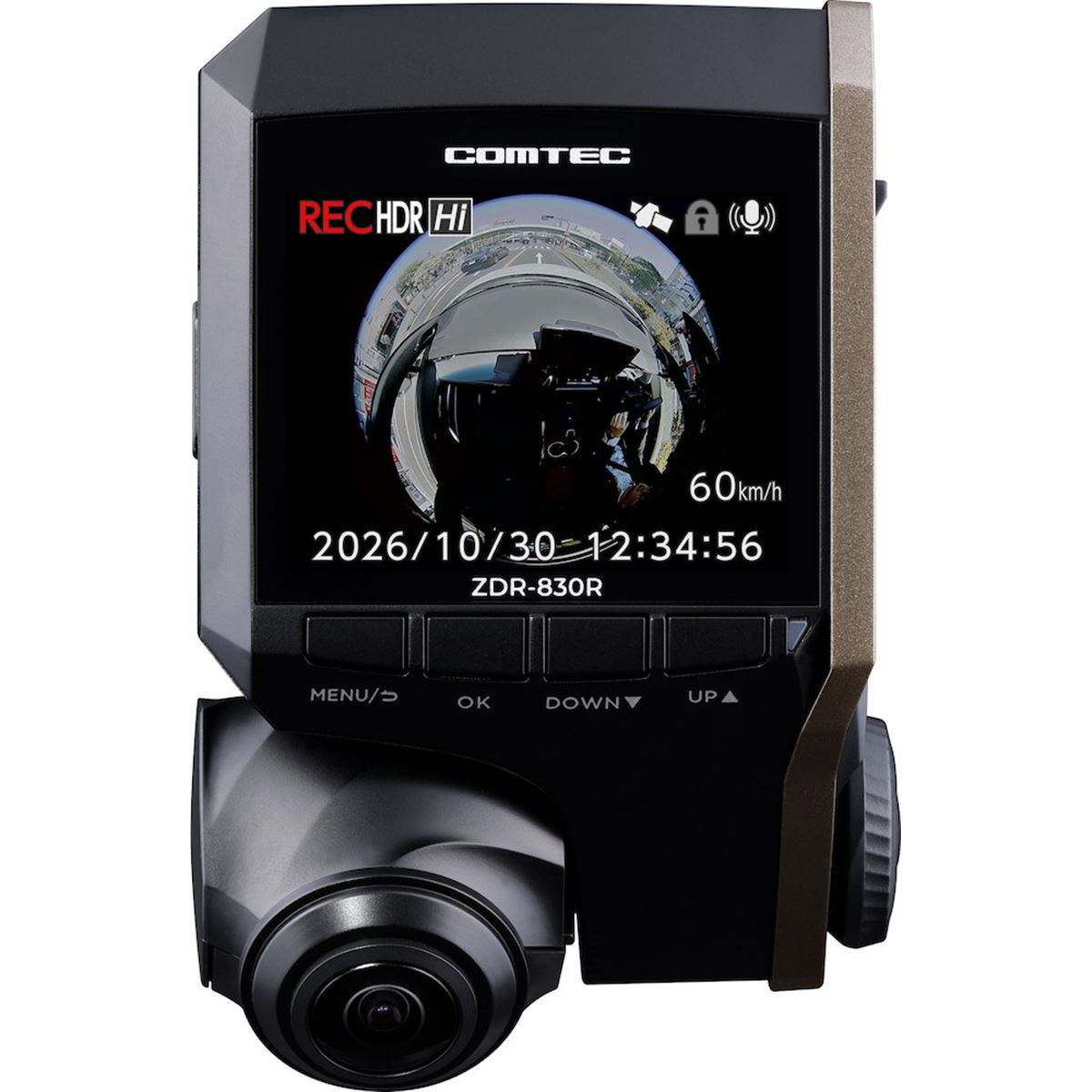 コムテック、360度カメラ1台で全方位を記録するドライブレコーダー