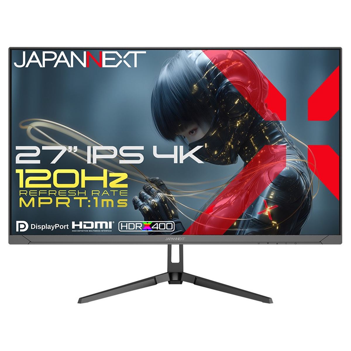 JAPANNEXT、120Hzリフレッシュレートと1msの応答速度に対応した27型4K
