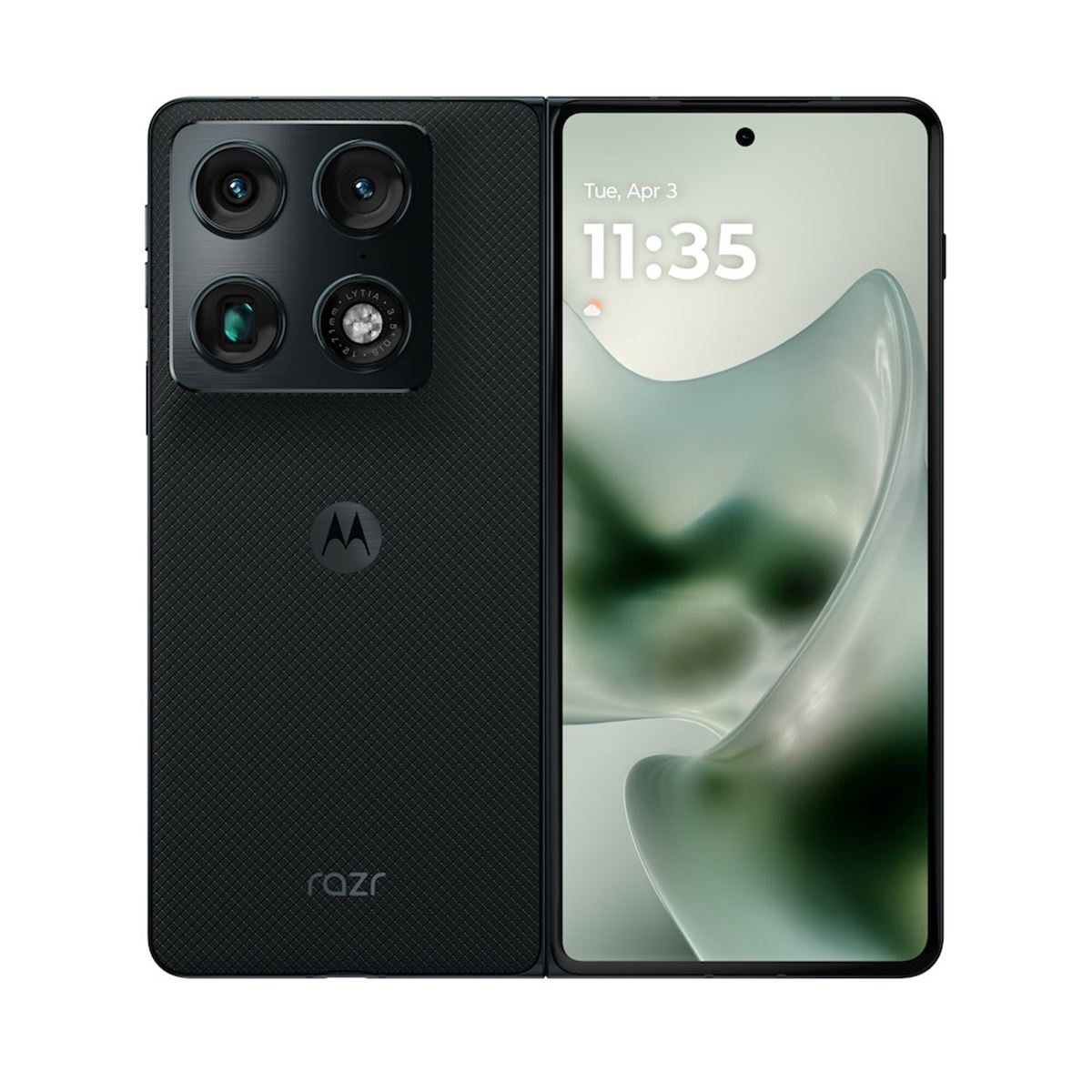 Motorola 折りたたみ式携帯電話 シルバー 702MO モトローラ、約8.1型2Kメイン画面を備えた初の横折りフラッグシップス