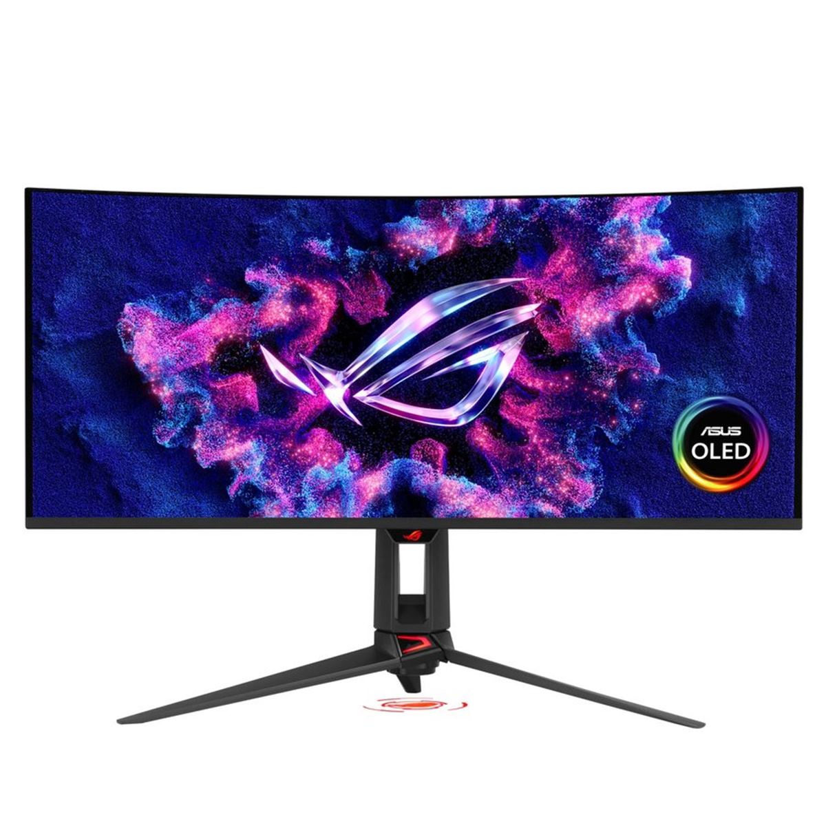 ASUS、世界初RGB OLED採用の34型湾曲ゲーミングモニター「ROG Swift