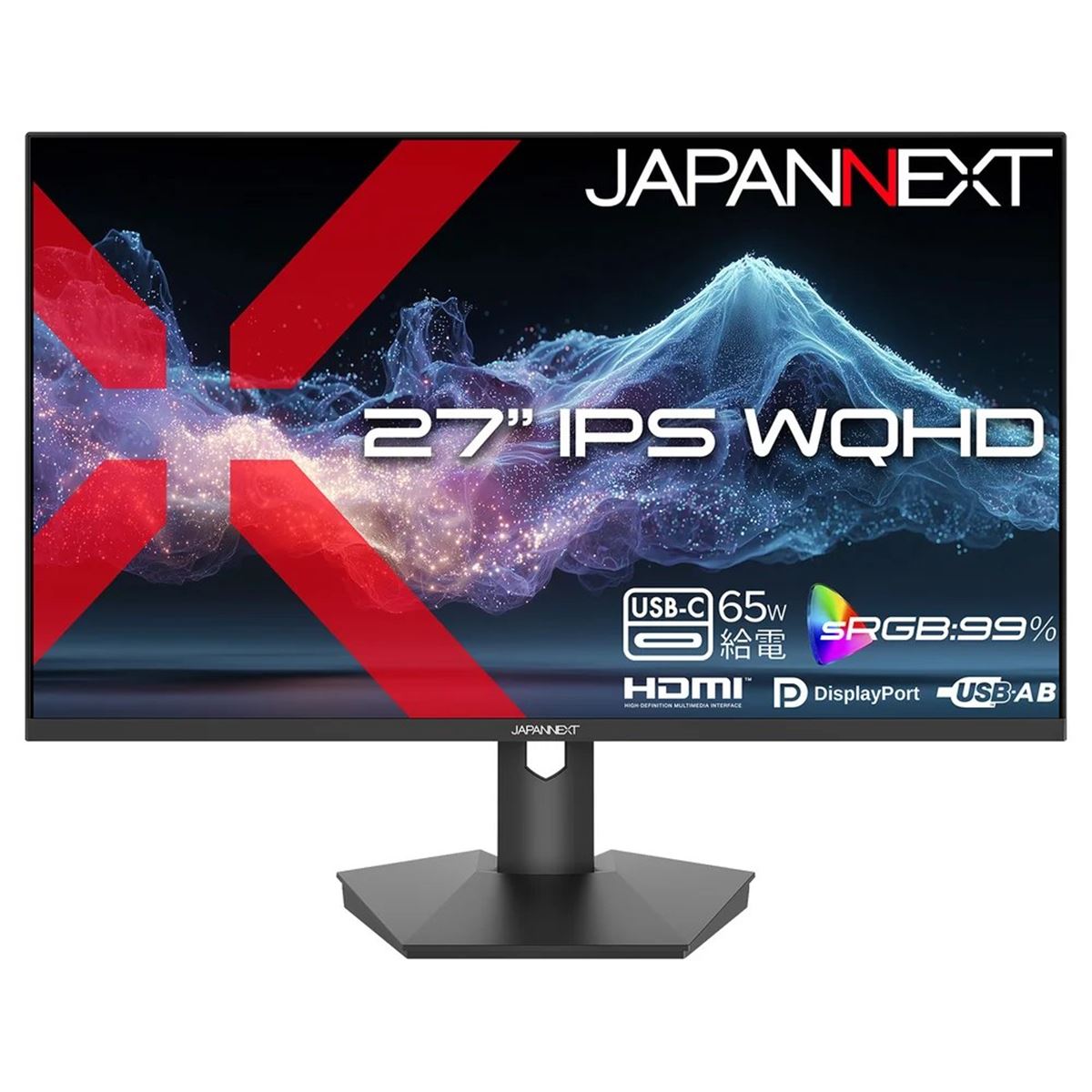 JAPANNEXT、USB-C最大65W給電対応の27型WQHD液晶ディスプレイ「JN