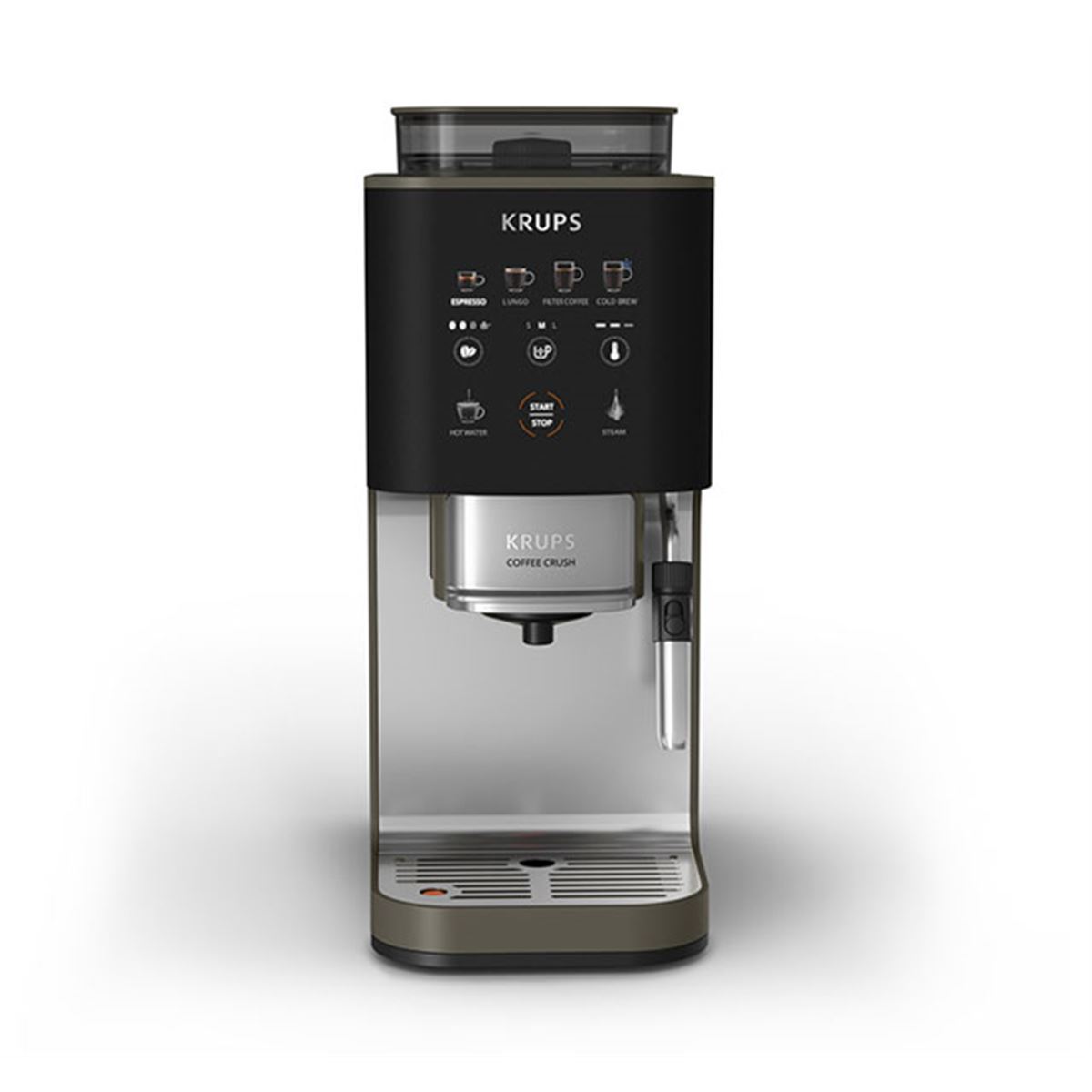 KRUPS by T-fal、幅約15cmのスリムな全自動コーヒーマシン「COFFEE