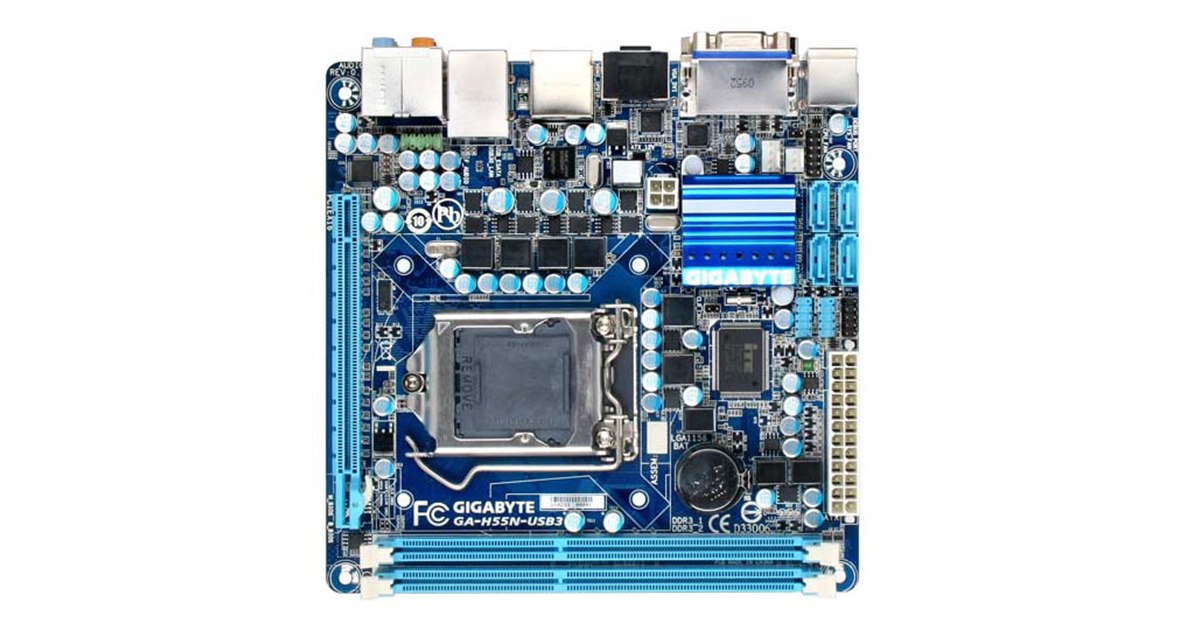 GIGABYTE GA-H55N-USB3 CPU メモリ 冷却ファン付き GIGABYTE、USB3.0対応のMini-ITXマザーボード - 価格.com
