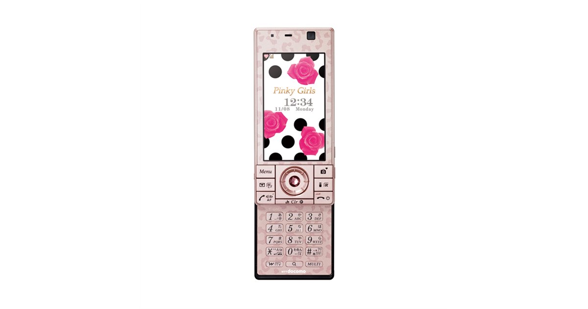 docomo CECIL Mc BEEコラボケータイ F-04C 今日は何の日？】3色すべてピンク、“109ケータイ”の「F-04C