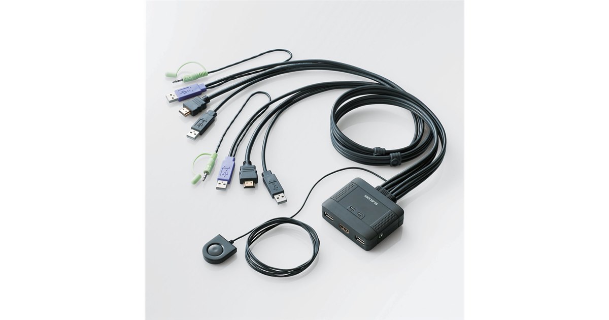 ELECOM製PC自動切替機　KVM-HD HDU2 エレコム、HDMI対応のCPU切替器「KVM-HDHDU2」 - 価格.com