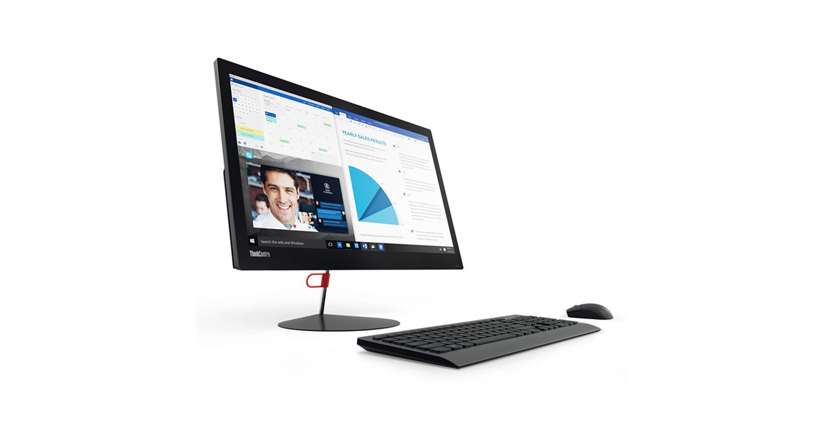 レノボ、アルミの薄型ボディを採用した23.8型液晶一体型PC