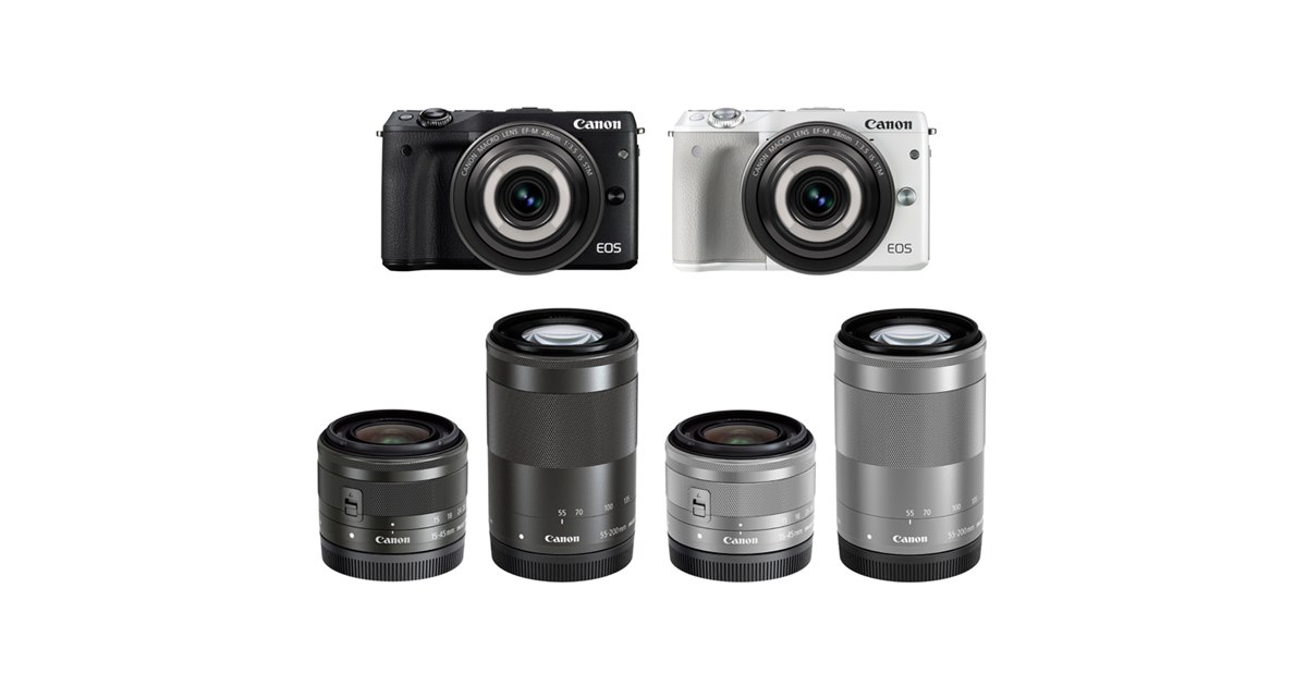 EOS M3ダブルズームキット+マクロレンズ(箱・説明書なし) キヤノン、「EOS M3/M10」クリエイティブマクロキットを7/29発売