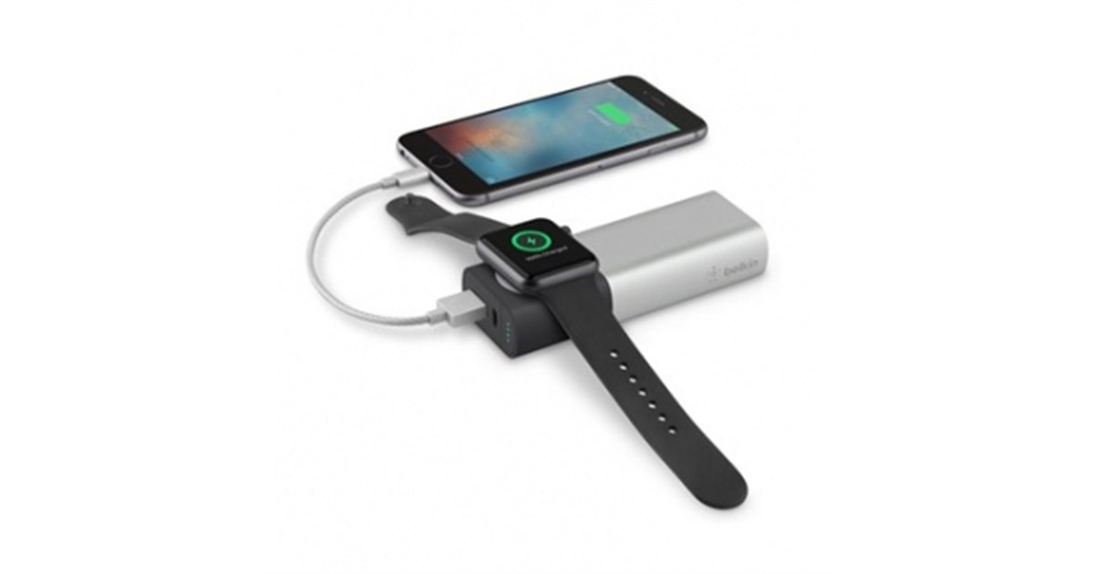 Apple - 美品　ベルキン　power charger 6700mAh 携帯バッテリー ベルキン、iPhoneとApple Watchを同時充電できる6700mAh