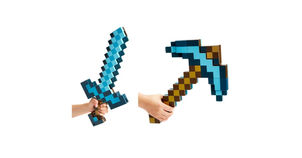 マインクラフト」なりきりアイテム！ ドットテイストの剣/ツルハシ