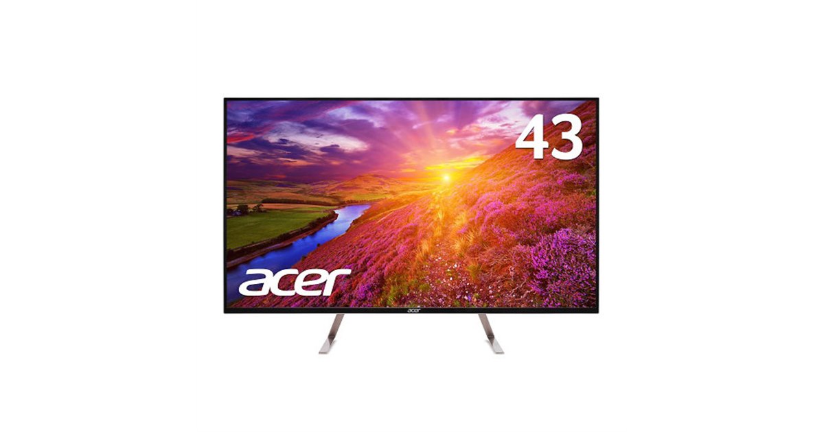 エイサー、フレームレスデザイン採用の43型4K液晶 - 価格.com