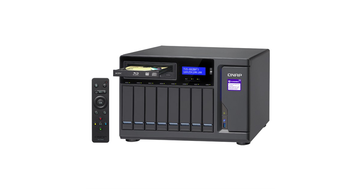 ポータブルブルーレイドライブ QNAP、ブルーレイドライブとThunderbolt 3ポート搭載のBlu-ray NAS